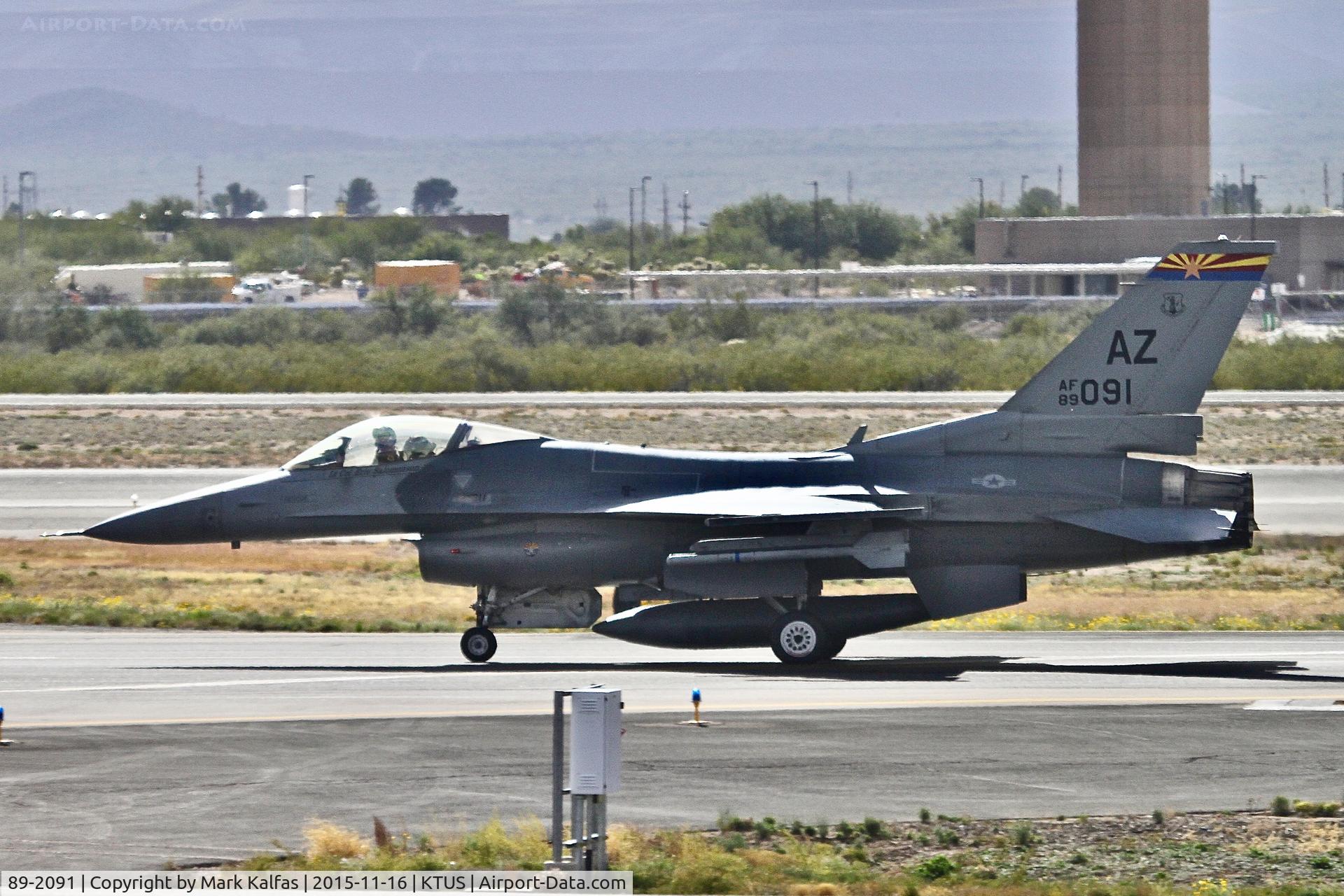 89-2091, 1991 Lockheed Martin F-16C C/N 1C-244, 162 FW / Arizona ANG, General Dynamics F-16CM Fighting Falcon, KTUS