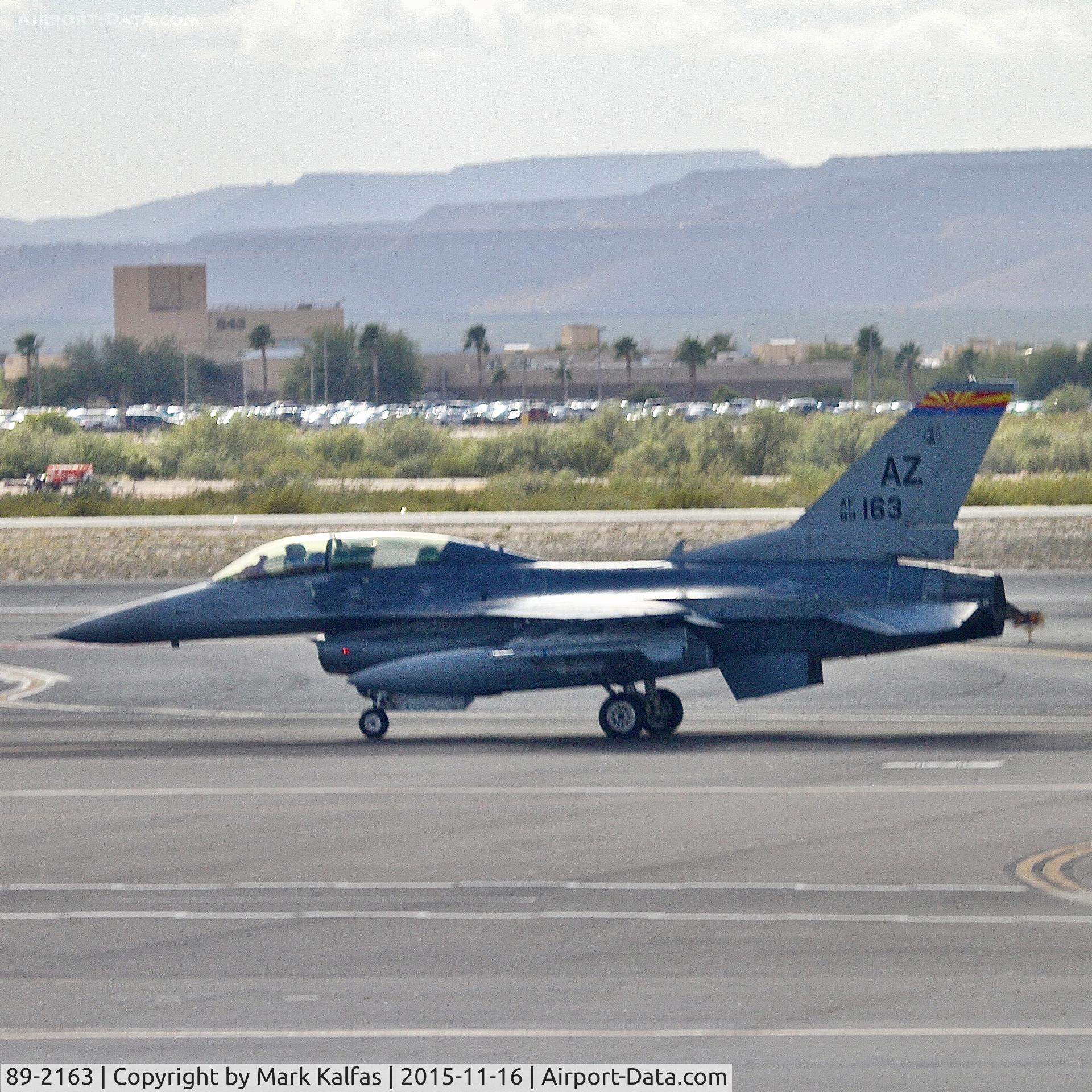 89-2163, 1989 General Dynamics F-16DG Night Falcon C/N 1D-38, 162 FW / Arizona ANG F-16D at Tuscon