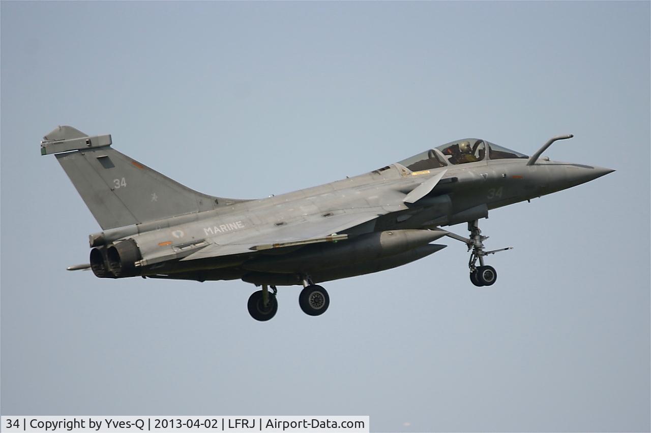 34, Dassault Rafale M C/N 34, Dassault Rafale M,  On final rwy 08, Landivisiau naval air base (LFRJ)