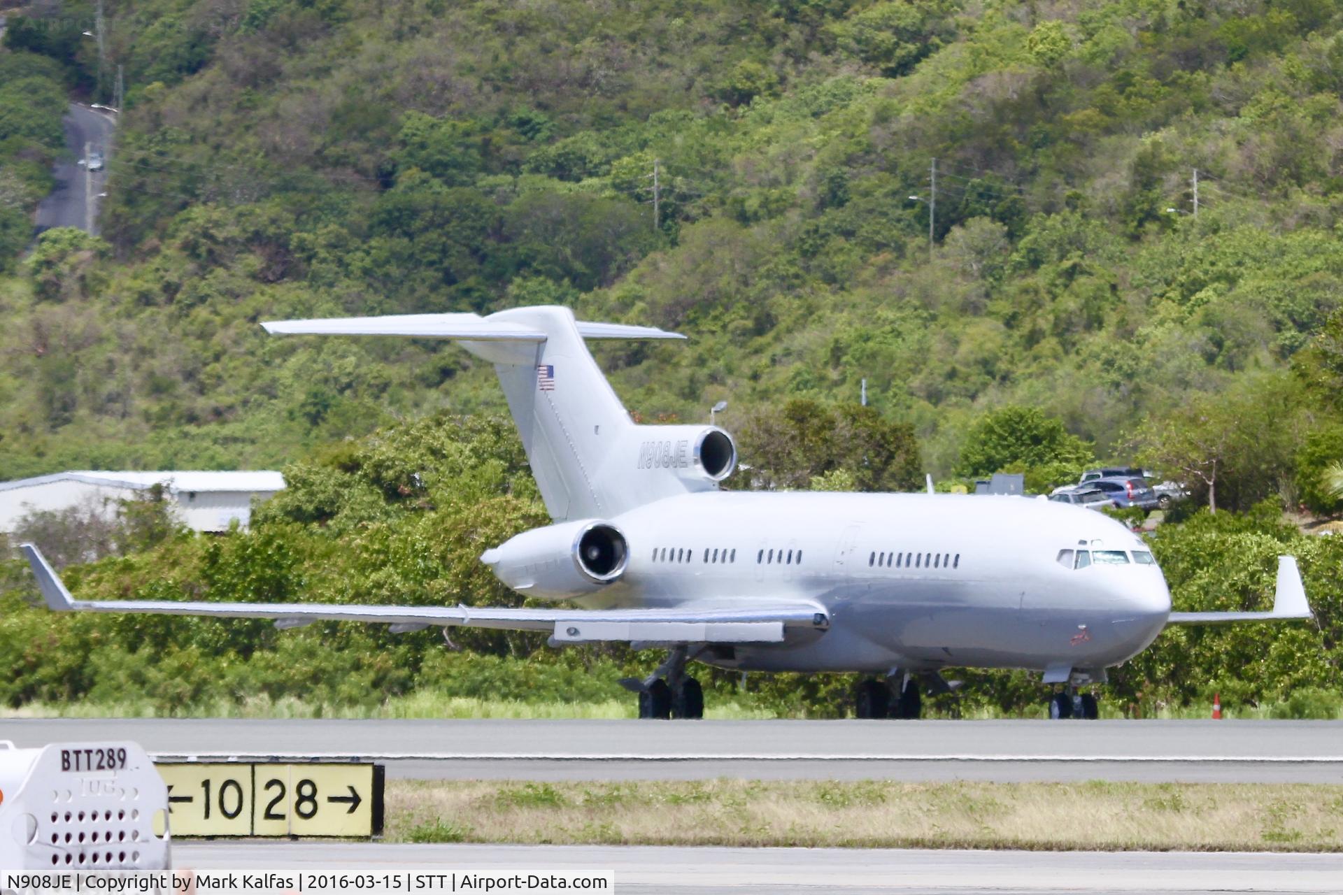 N908JE, 1969 Boeing 727-31 C/N 20115, N908JE, JEGE Inc (Jeffrey Epstein) Private 727-31 parked on the ramp at STT.