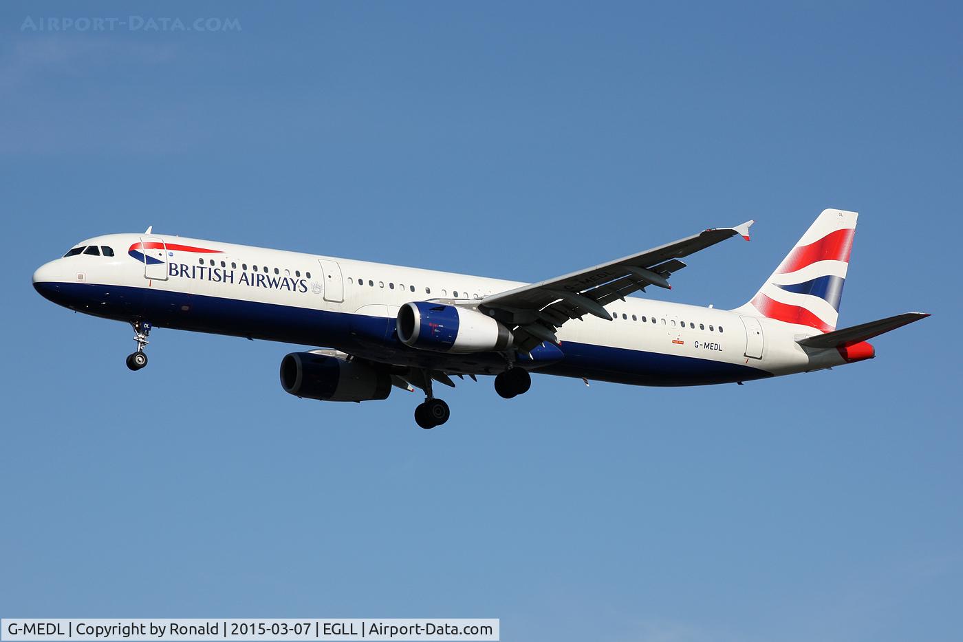 G-MEDL, 2006 Airbus A321-231 C/N 2653, at lhr