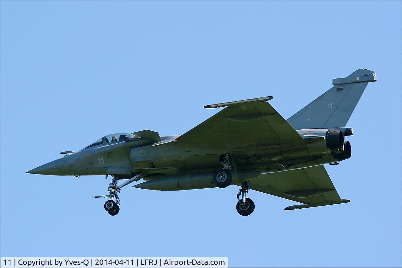 11, Dassault Rafale M C/N 11, Dassault Rafale M, On final rwy 26, Landivisiau Naval Air Base (LFRJ)