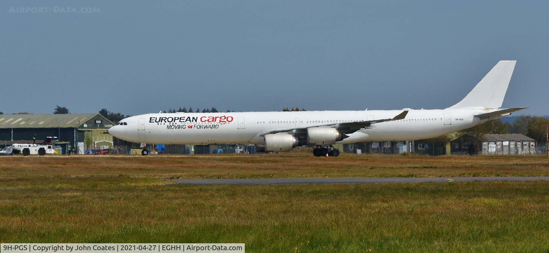 9H-PGS, 2009 Airbus A340-642X C/N 1030, Awaiting tow after arrival