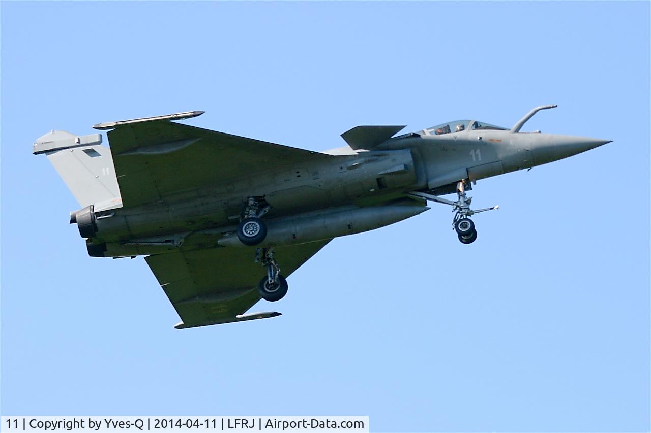11, Dassault Rafale M C/N 11, Dassault Rafale M, Short approach rwy 08, Landivisiau Naval Air Base (LFRJ)
