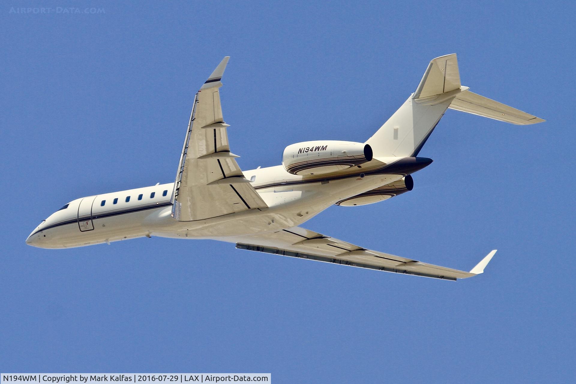 N194WM, 2008 Bombardier BD-700-1A10 Global Express C/N 9277, Bill Gates GLEX climbing out of LAX