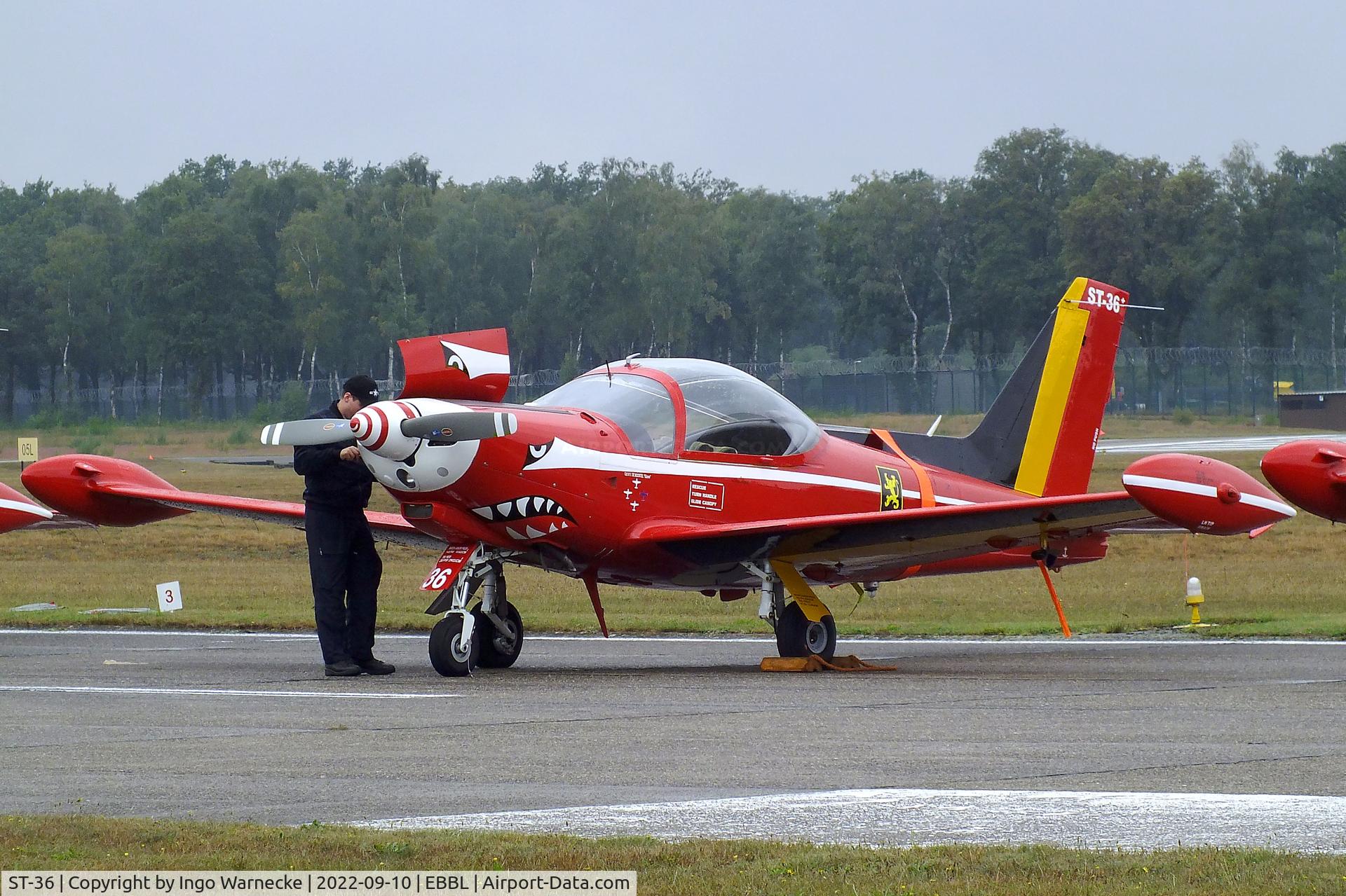 ST-36, SIAI-Marchetti SF-260M C/N 10-36, SIAI-Marchetti SF.260M of the FAeB (Belgian Air Force) 'Diables Rouges / Red Devils' aerobatic team at the 2022 Sanicole Spottersday at Kleine Brogel air base