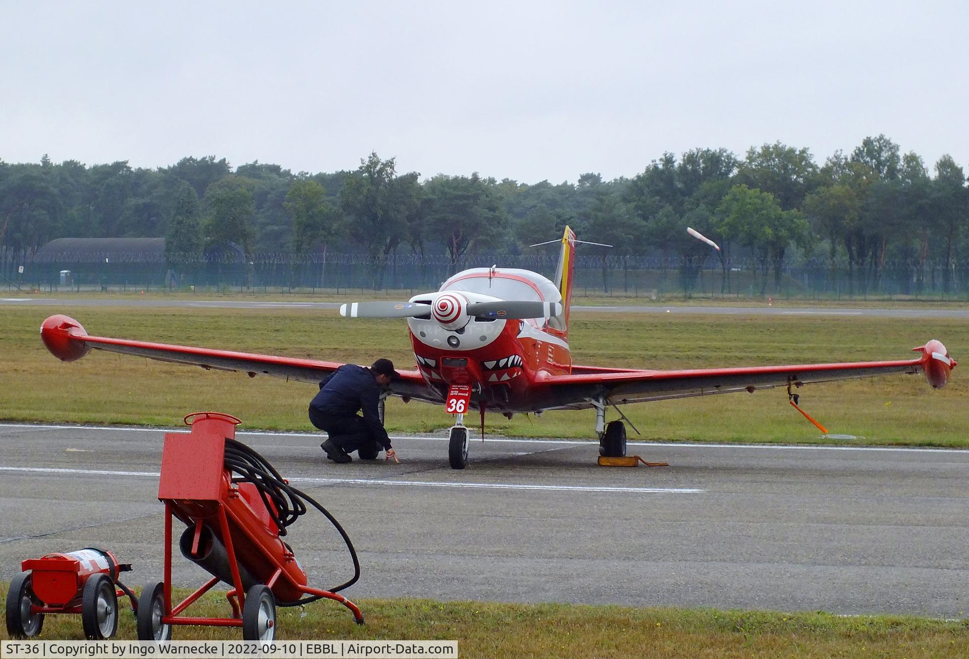 ST-36, SIAI-Marchetti SF-260M C/N 10-36, SIAI-Marchetti SF.260M of the FAeB (Belgian Air Force) 'Diables Rouges / Red Devils' aerobatic team at the 2022 Sanicole Spottersday at Kleine Brogel air base