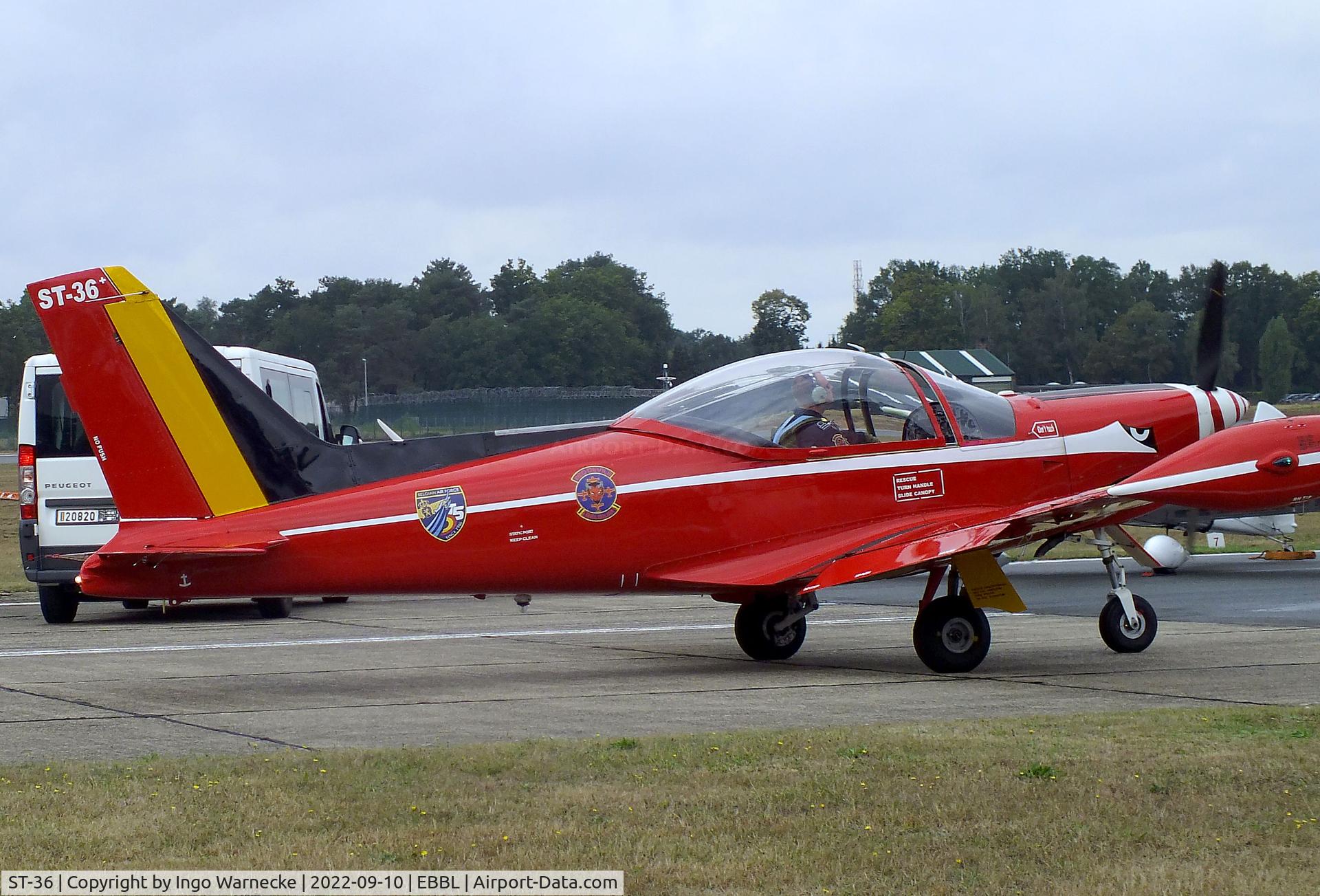ST-36, SIAI-Marchetti SF-260M C/N 10-36, SIAI-Marchetti SF.260M of the FAeB (Belgian Air Force) 'Diables Rouges / Red Devils' aerobatic team at the 2022 Sanicole Spottersday at Kleine Brogel air base
