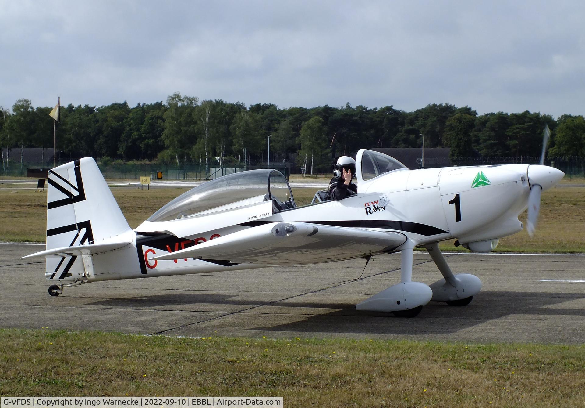 G-VFDS, 2012 Vans RV-8 C/N PFA 303-14637, Vans RV-8 'Raven 1' of the Team Raven aerobatic team at the 2022 Sanicole Spottersday at Kleine Brogel air base