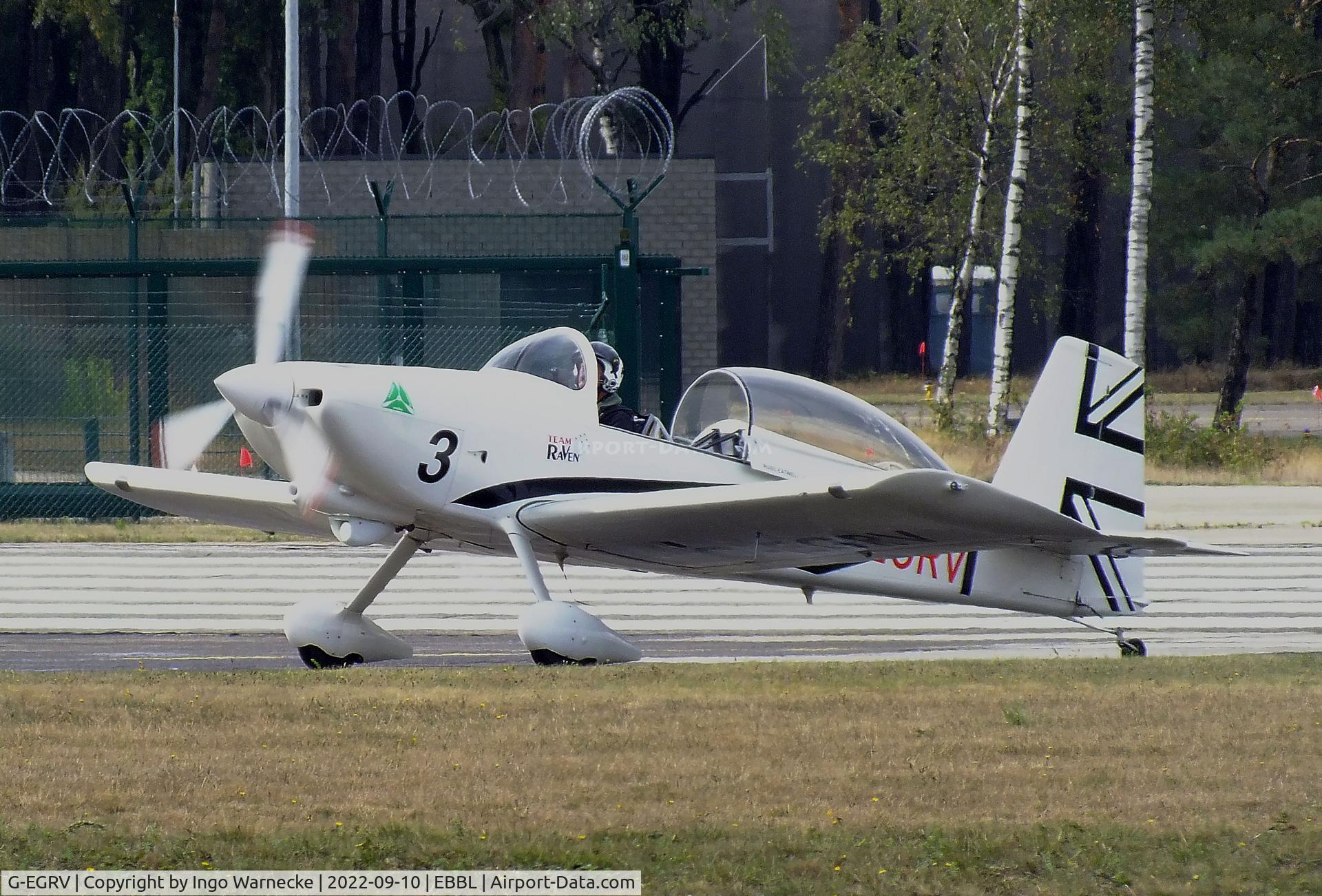 G-EGRV, 2007 Vans RV-8 C/N PFA 303-13639, Vans RV-8 'Raven 3' of the Team Raven aerobatic team at the 2022 Sanicole Spottersday at Kleine Brogel air base
