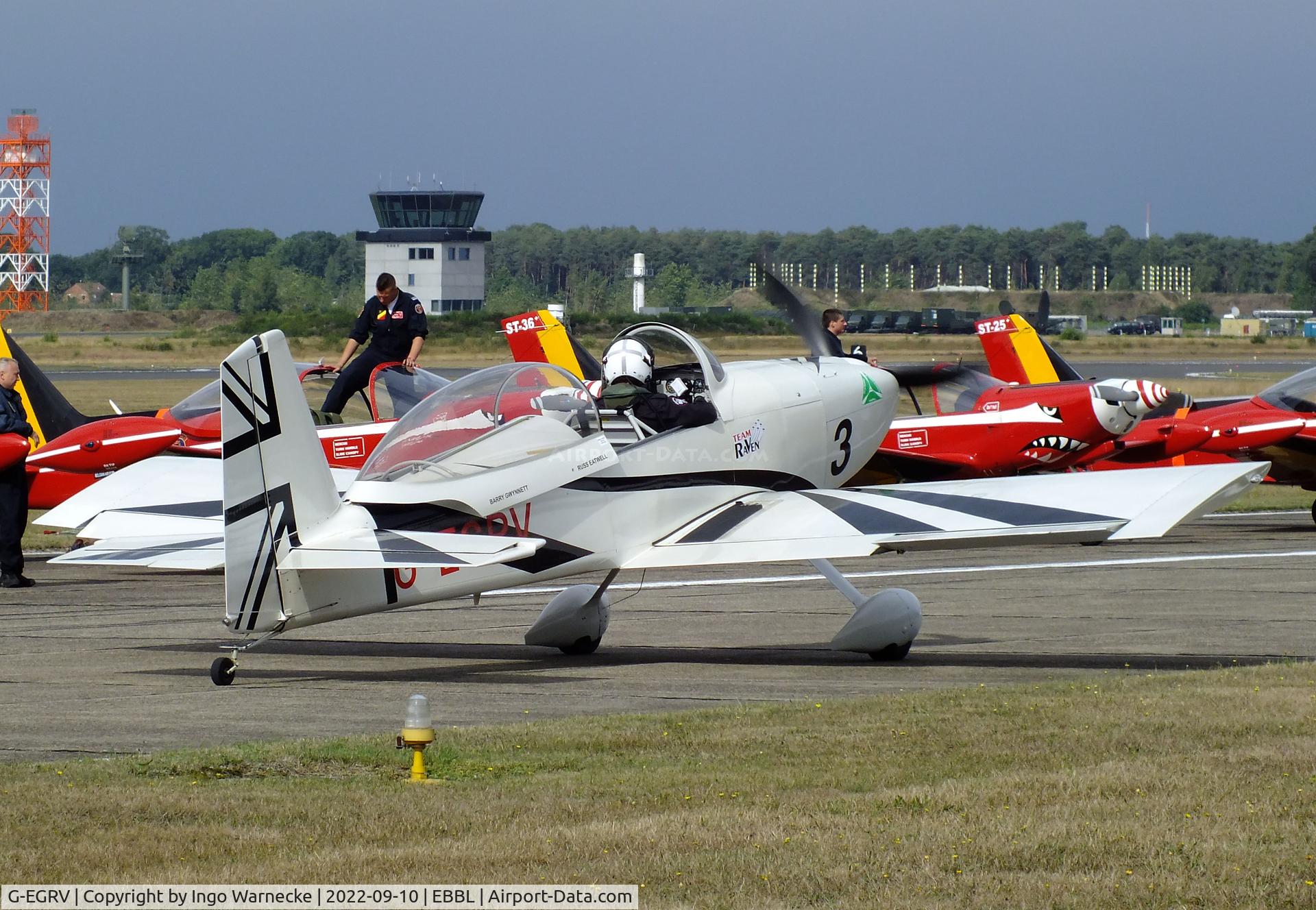 G-EGRV, 2007 Vans RV-8 C/N PFA 303-13639, Vans RV-8 'Raven 3' of the Team Raven aerobatic team at the 2022 Sanicole Spottersday at Kleine Brogel air base