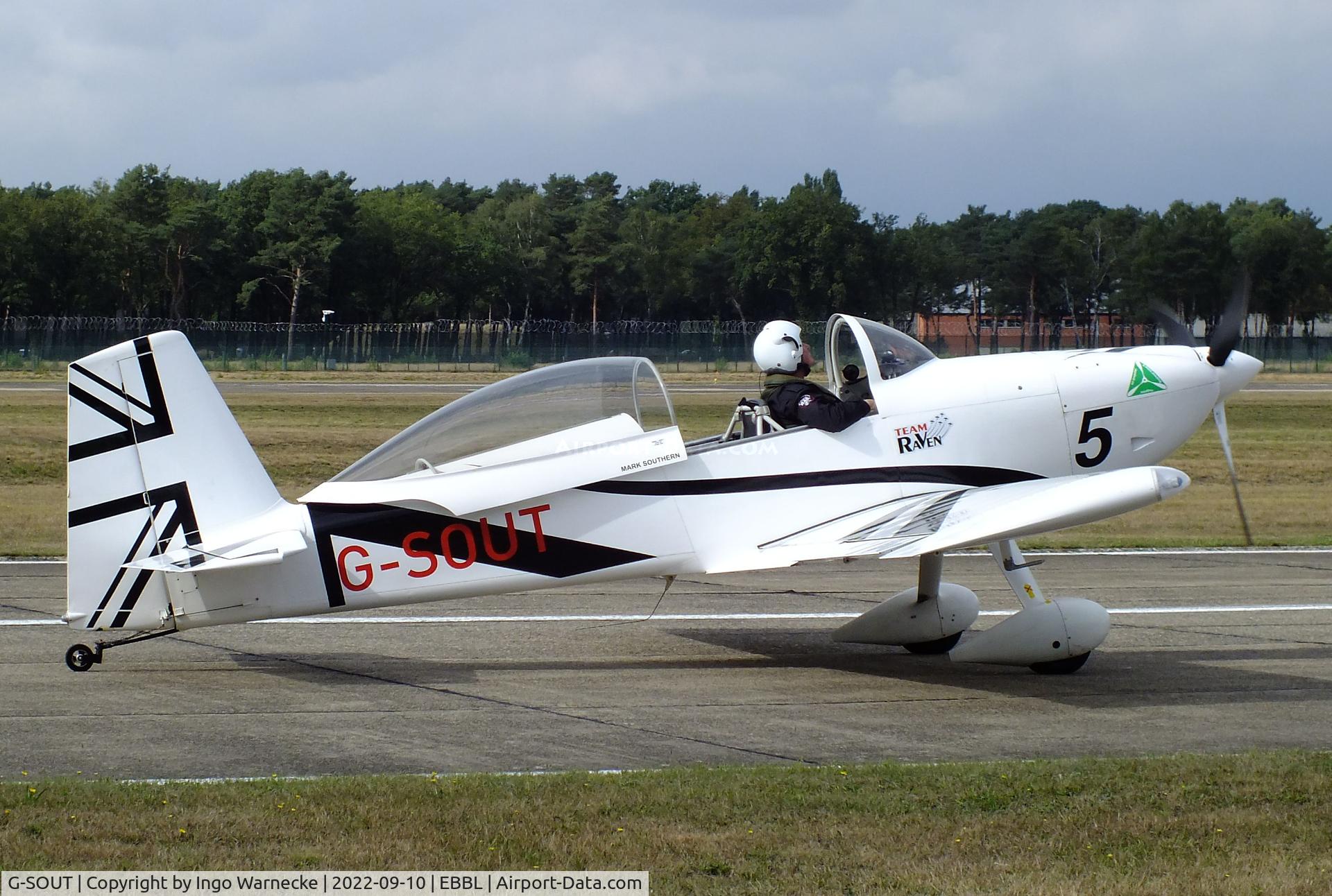 G-SOUT, 2006 Vans RV-8 C/N PFA 303-13295, Vans RV-8 'Raven 5' of the Team Raven aerobatic team at the 2022 Sanicole Spottersday at Kleine Brogel air base