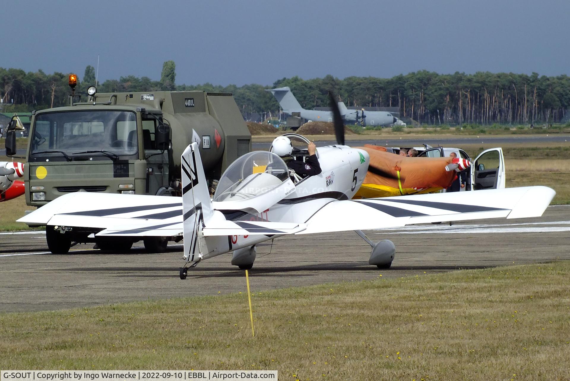 G-SOUT, 2006 Vans RV-8 C/N PFA 303-13295, Vans RV-8 'Raven 5' of the Team Raven aerobatic team at the 2022 Sanicole Spottersday at Kleine Brogel air base
