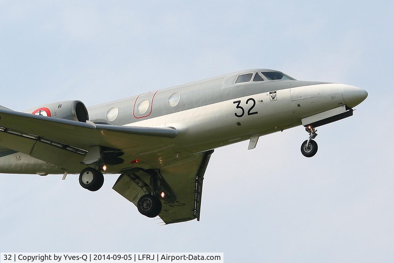 32, 1974 Dassault Falcon 10MER C/N 32, Dassault Falcon 10MER, Short approach rwy 08, Landivisiau Naval Air Base (LFRJ)