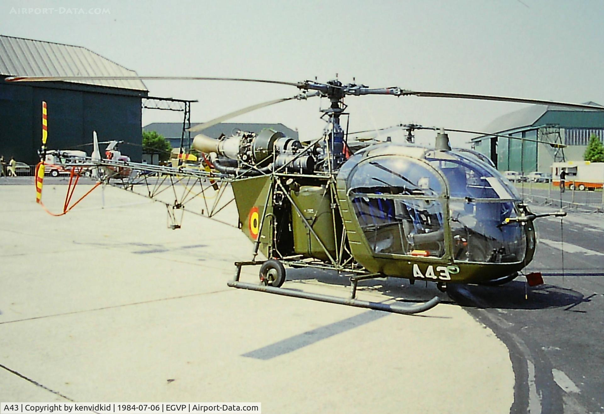 A43, Sud Aviation SA-318C Alouette II C/N 1960/588C-A43, At the 1984 Middle Wallop air show.