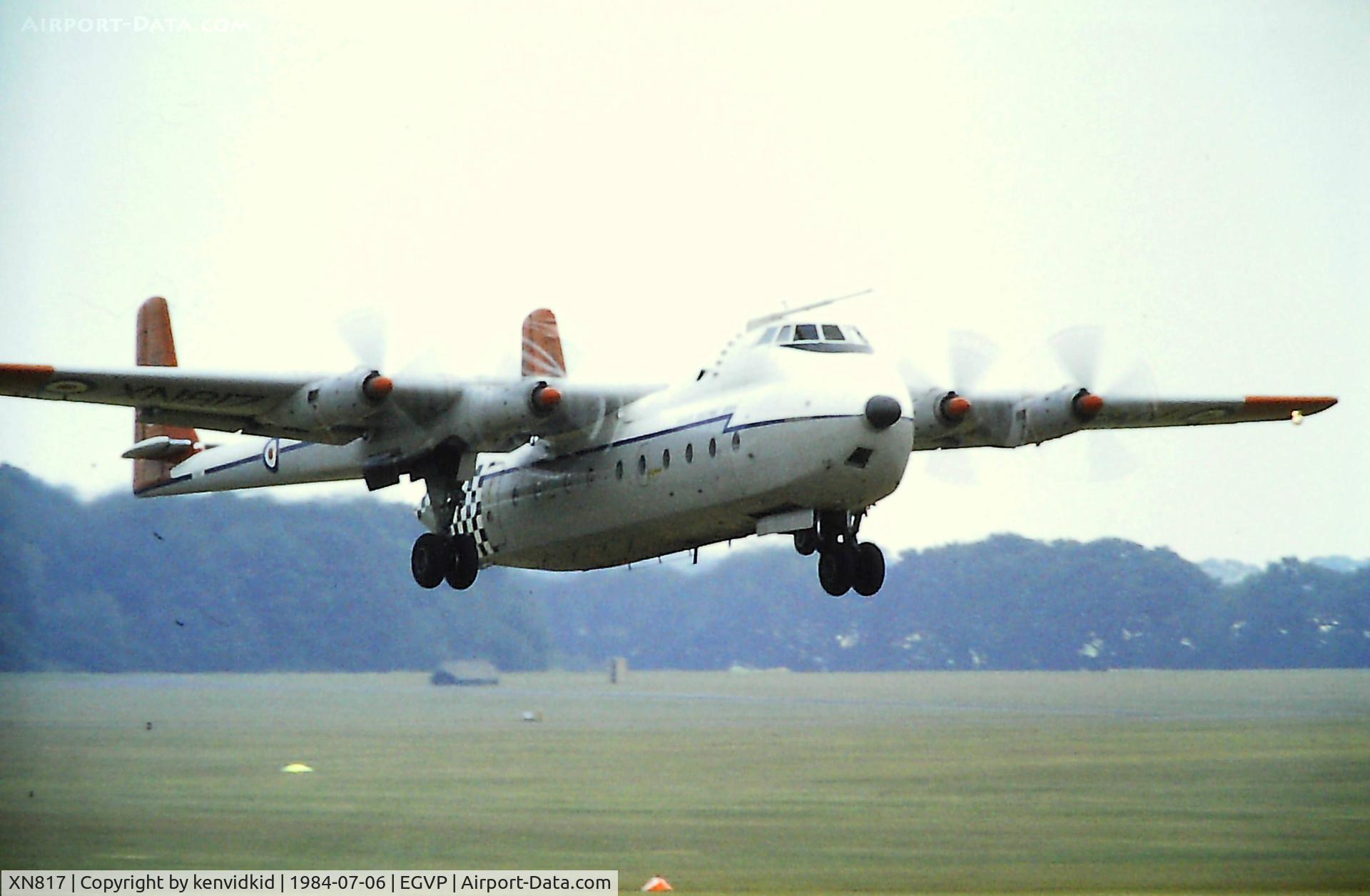 XN817, Armstrong Whitworth AW-660 Argosy C.1 C/N 6746, At the 1984 Middle Wallop air show.