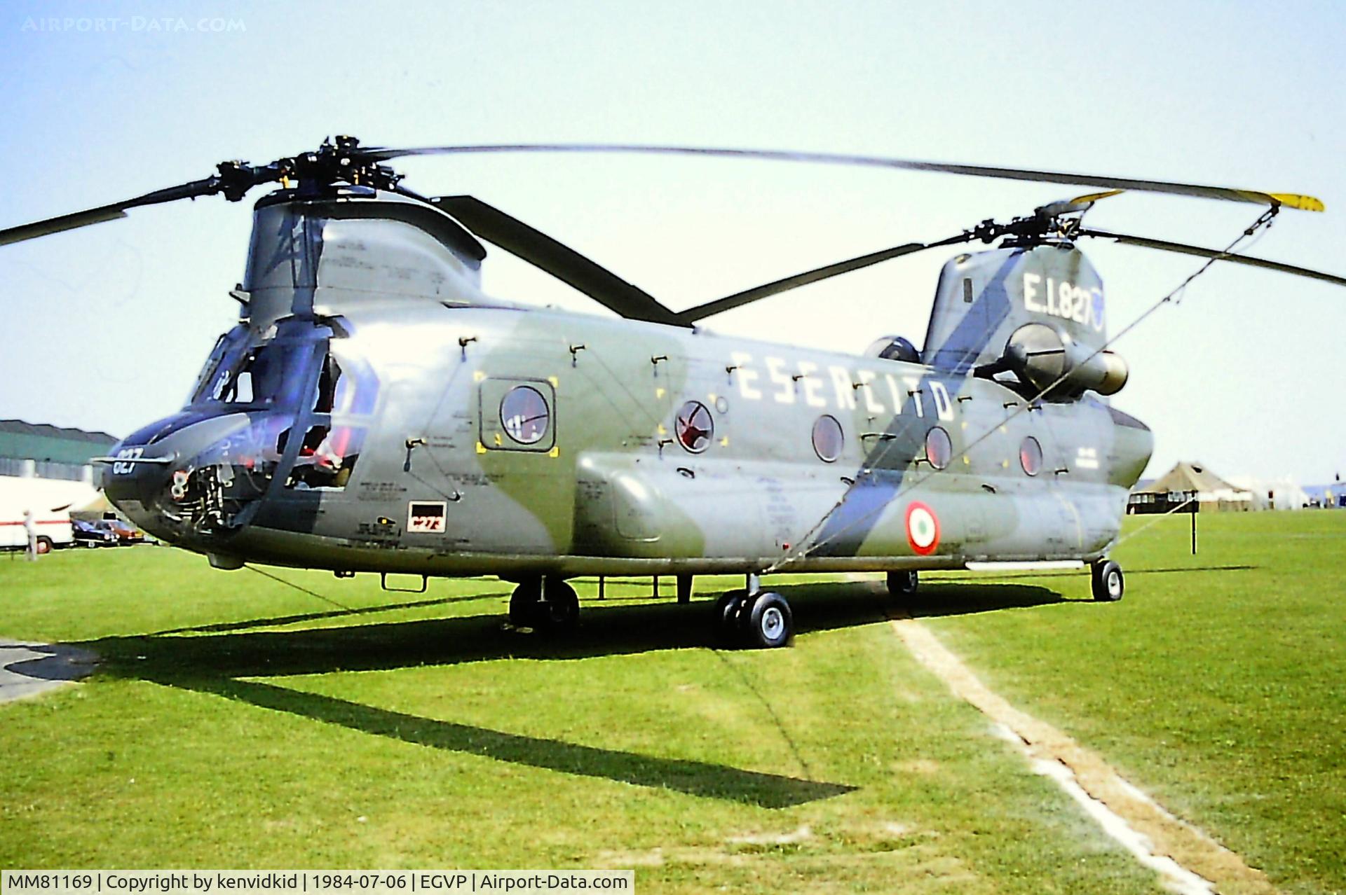 MM81169, Boeing Vertol CH-47C Chinook C/N M-028, At the 1984 Middle Wallop air show.