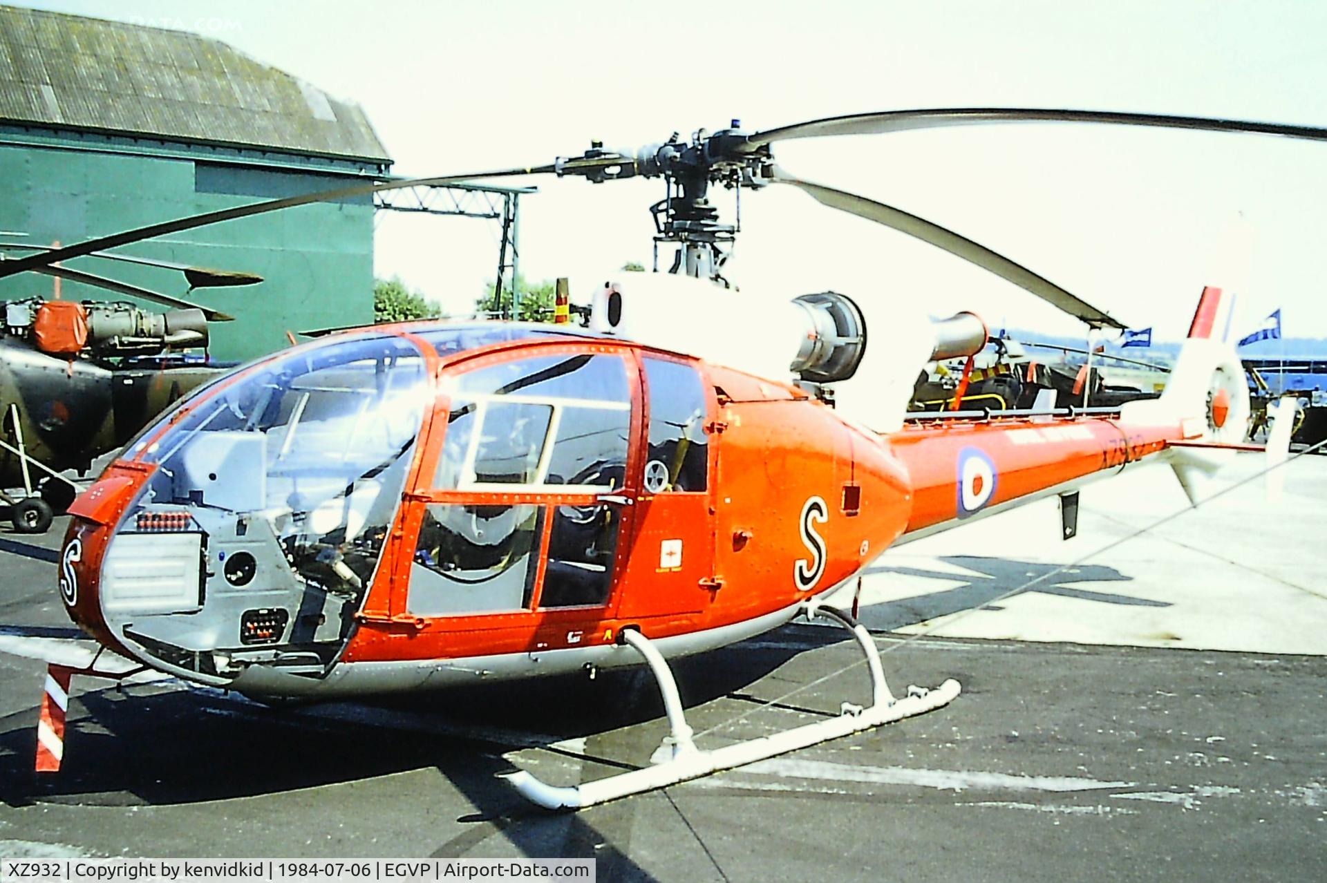 XZ932, 1978 Westland SA341D HT.3 C/N WA1734, At the 1984 Middle Wallop air show.