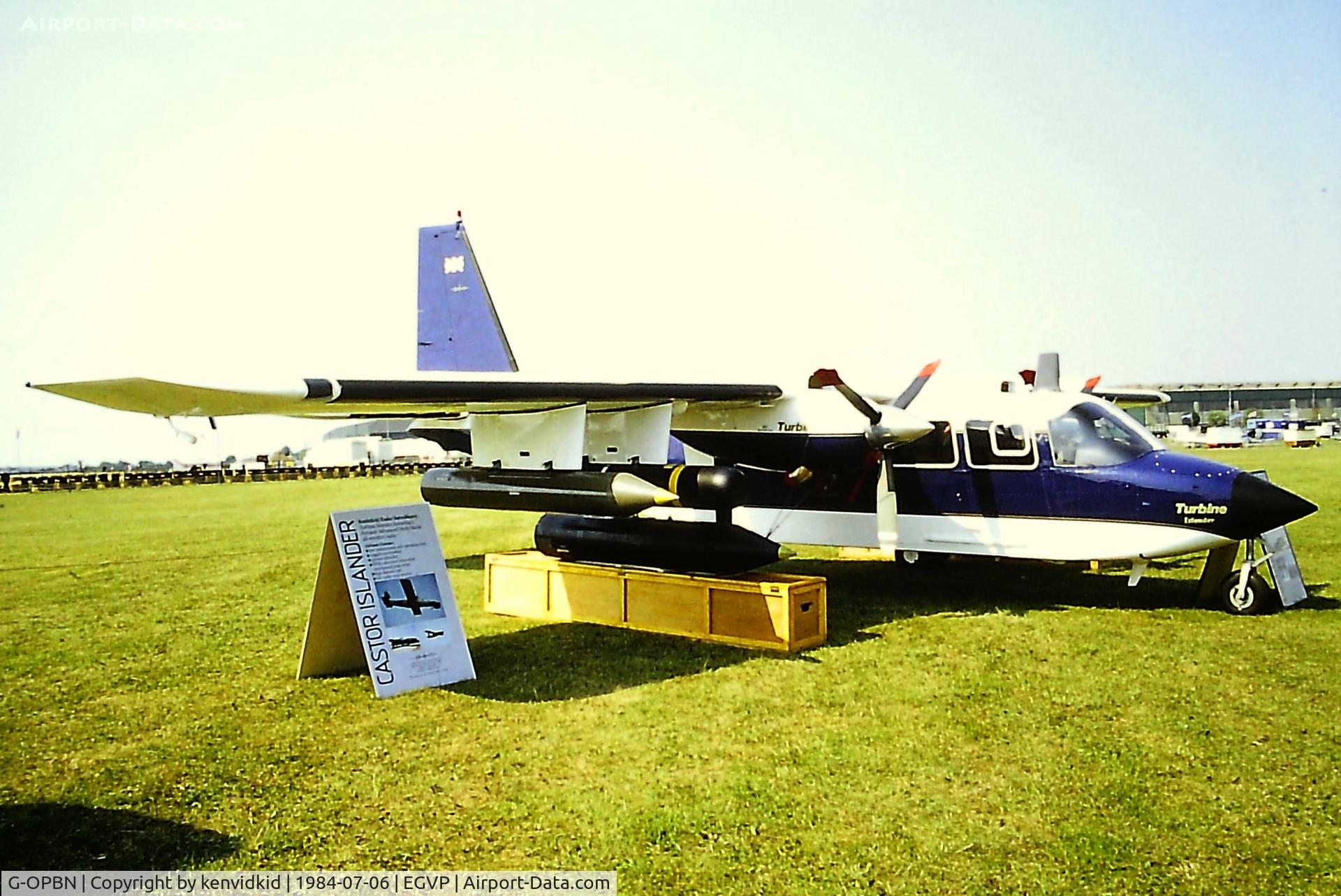 G-OPBN, 1981 Pilatus Britten-Norman BN-2T Islander C/N 2034, At the 1984 Middle Wallop air show.