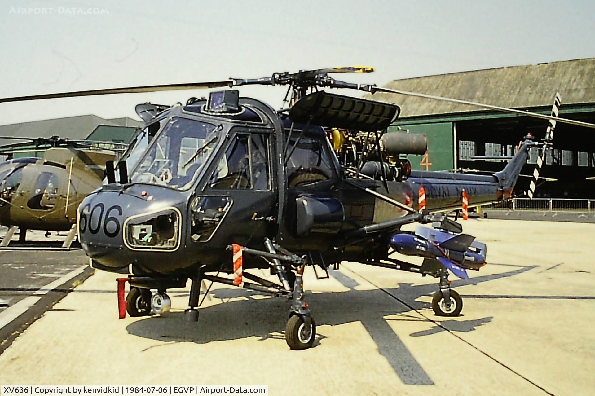 XV636, Westland Wasp HAS.1 C/N F9731, At the 1984 Middle Wallop air show.