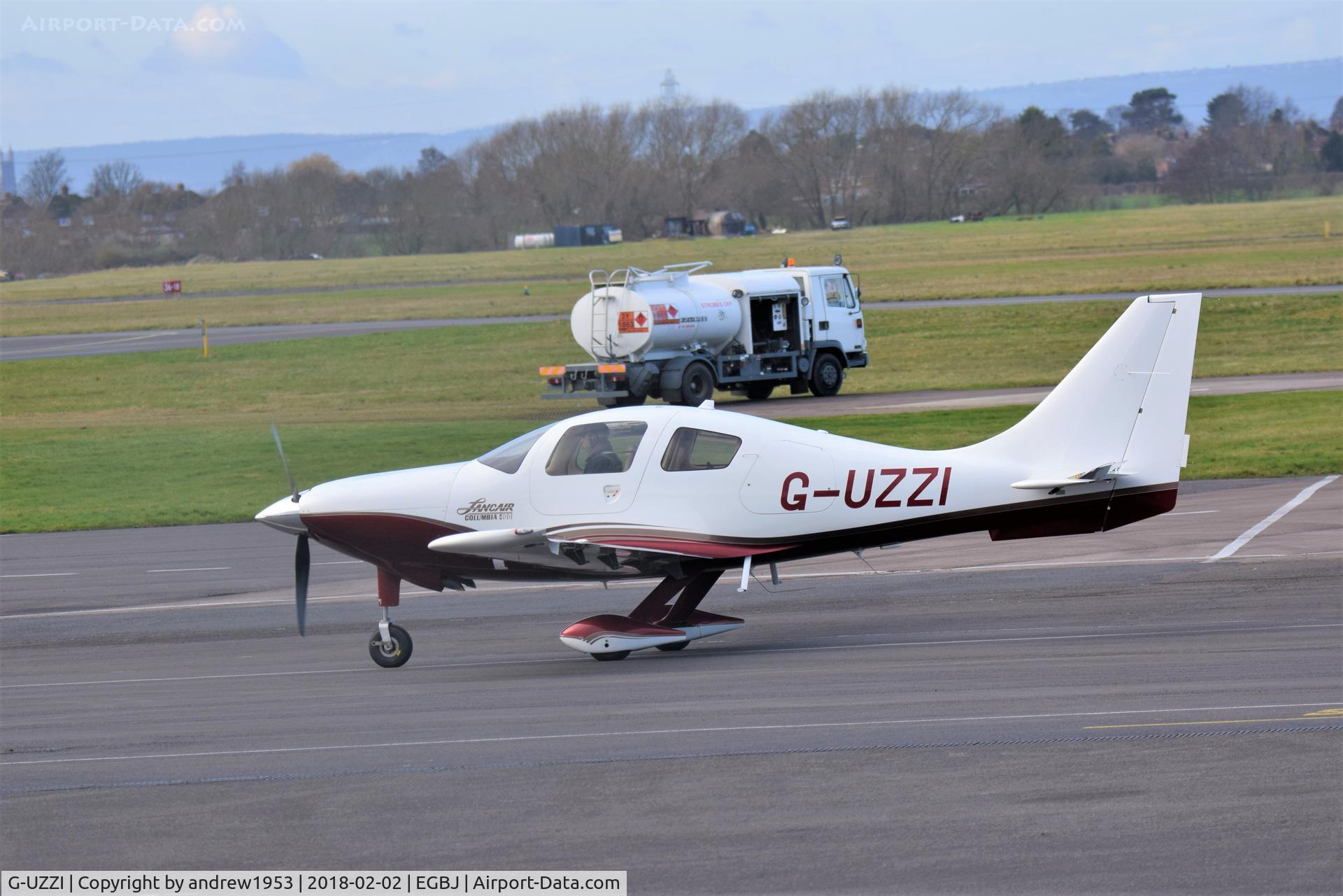 G-UZZI, 2004 Lancair LC41-550FG C/N 41017, G-UZZI at Gloucestershire Airport.