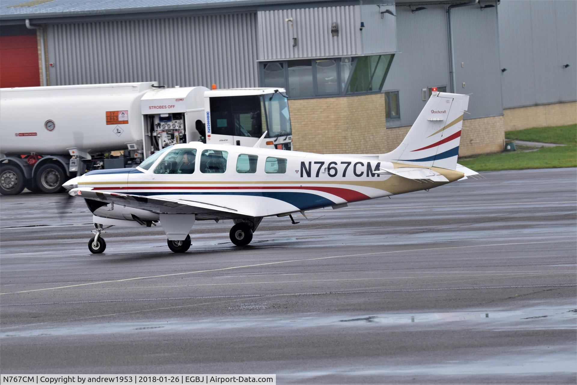 N767CM, 1992 Beech A36 Bonanza 36 C/N E2723, N767CM at Gloucestershire Airport.