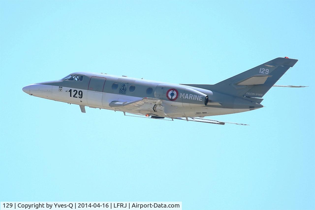 129, 1978 Dassault Falcon 10MER C/N 129, Dassault Falcon 10 MER, Takeoff rwy 08, Landivisiau Naval Air Base (LFRJ)