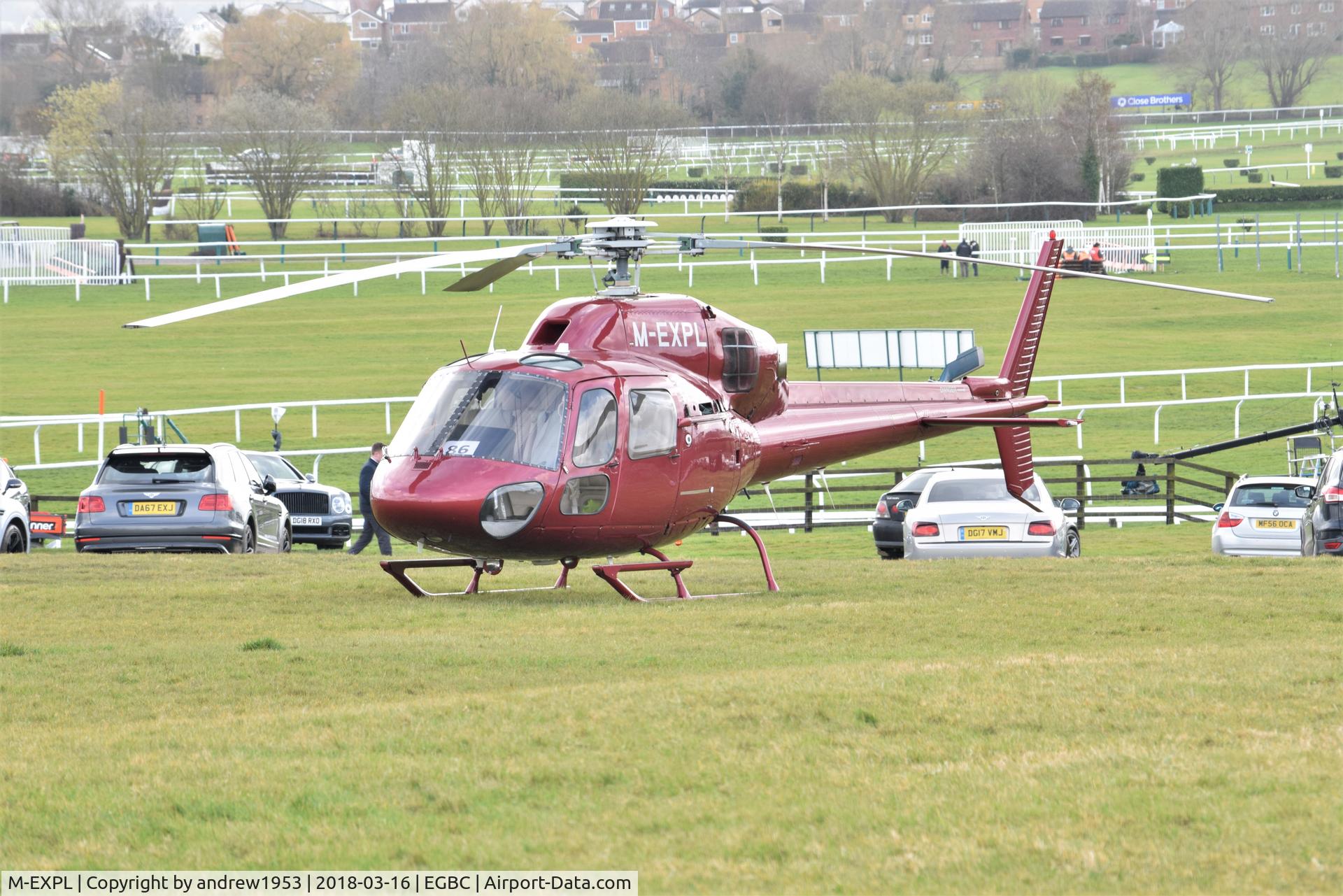 M-EXPL, 1999 Aerospatiale AS-355N Ecureuil 2 C/N 5667, M-EXPL at Cheltenham Racecourse.