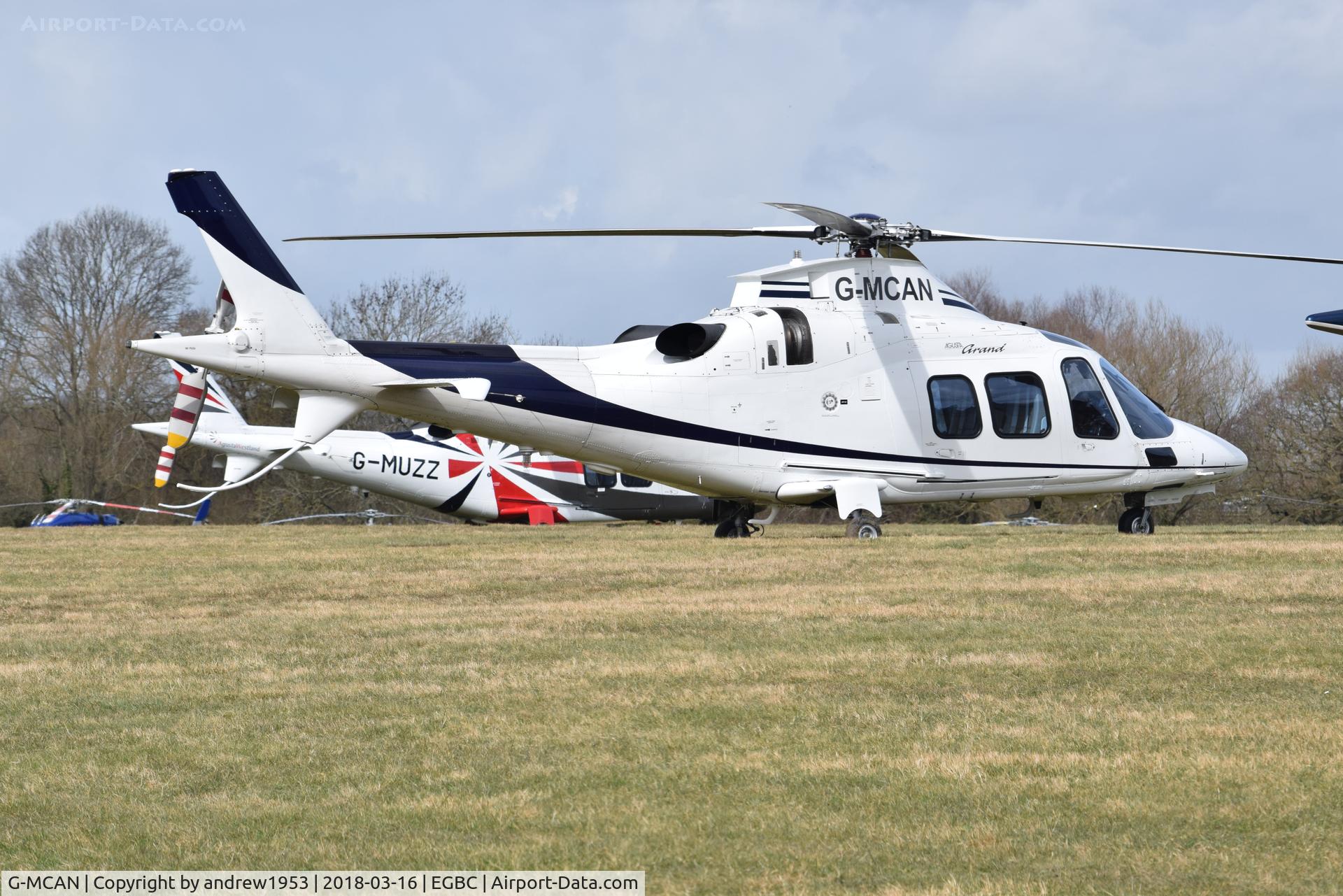 G-MCAN, 2006 Agusta A-109S Grand C/N 22021, G-MCAN at Cheltenham Racecourse.