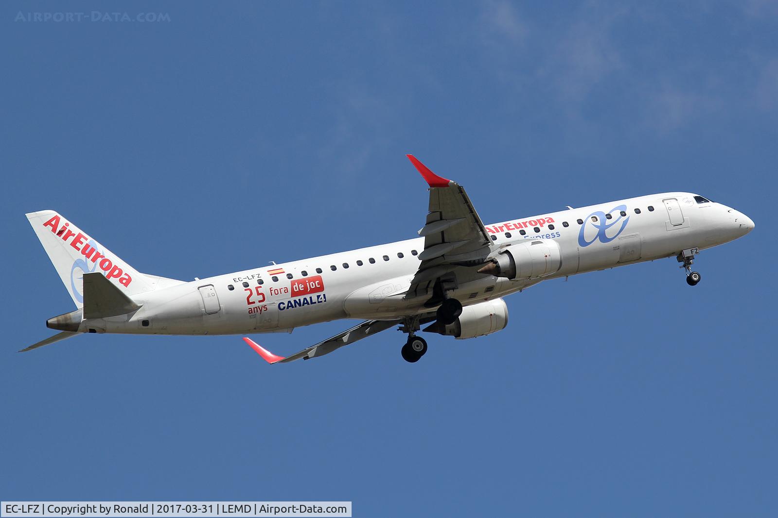 EC-LFZ, 2010 Embraer 195LR (ERJ-190-200LR) C/N 19000357, at mad