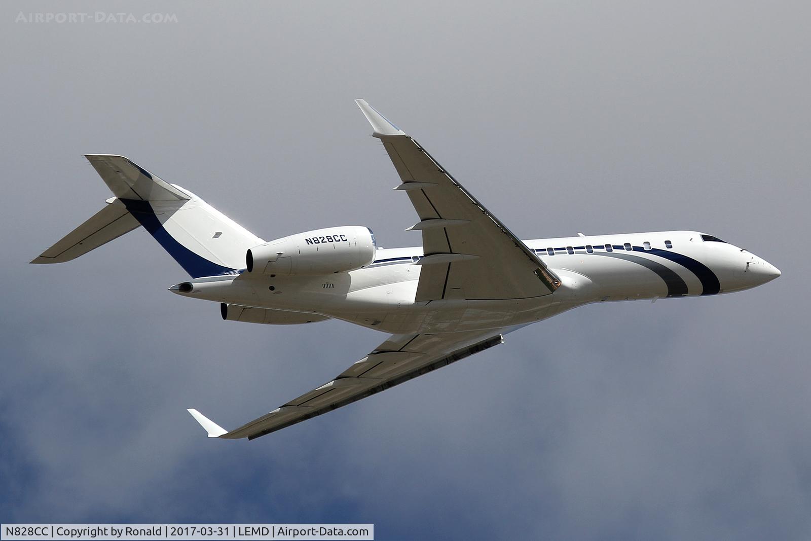 N828CC, 2006 Bombardier BD-700-1A11 Global Express 5000 C/N 9209, at mad