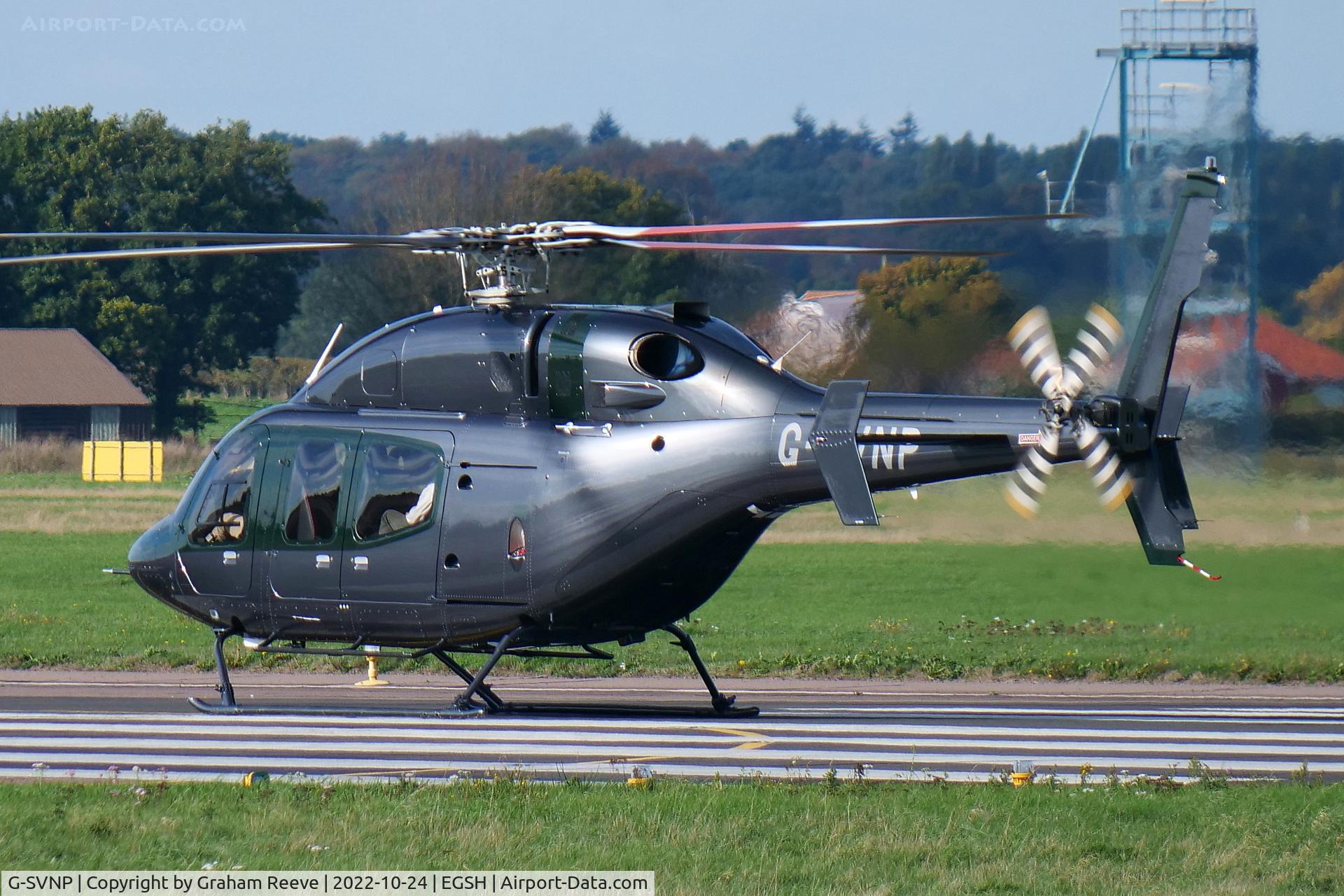 G-SVNP, 2016 Bell 429 GlobalRanger C/N 57326, Just landed on runway 27, at Norwich.