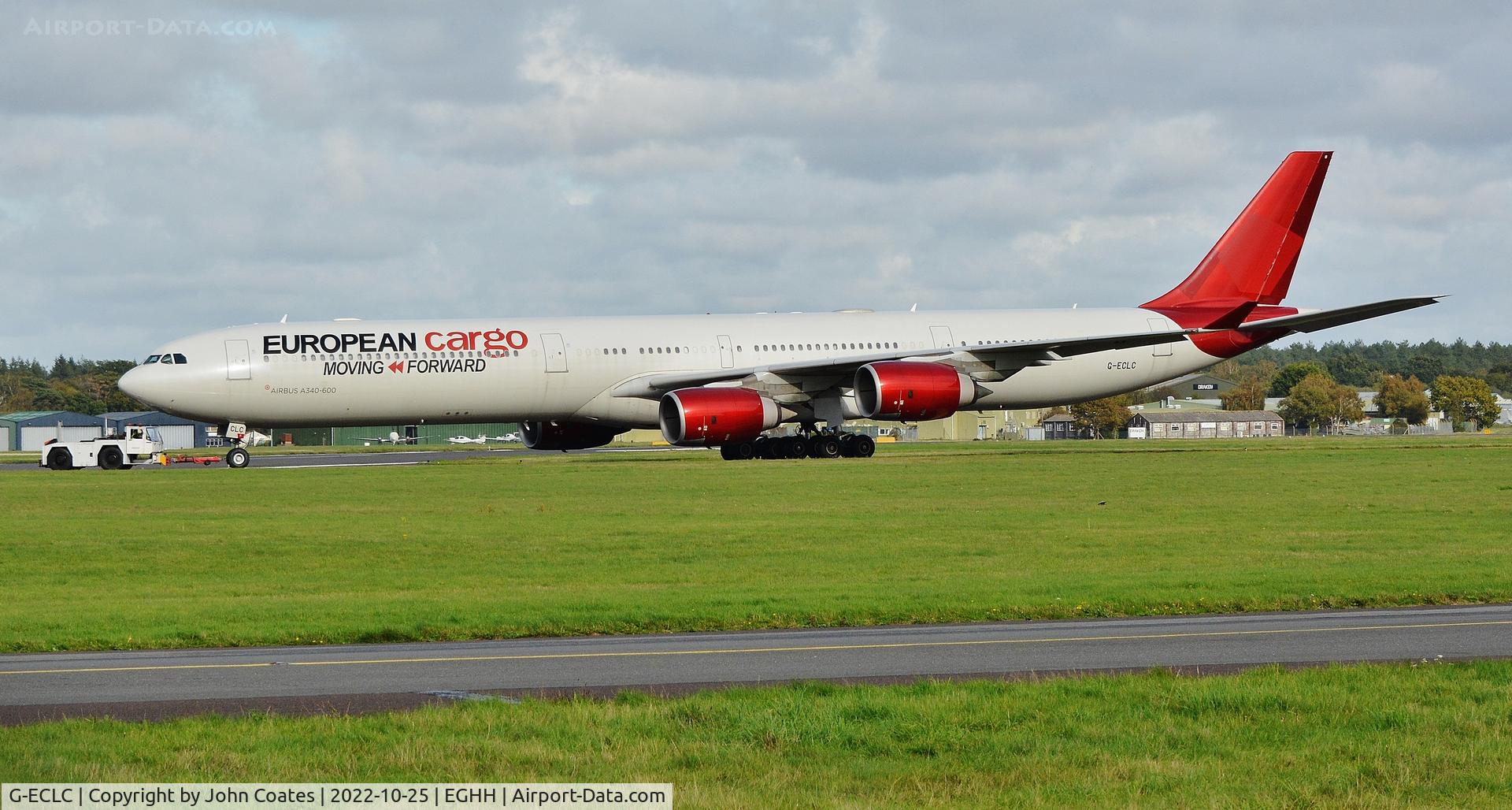 G-ECLC, 2006 Airbus A340-642 C/N 768, Being towed to runway for departure