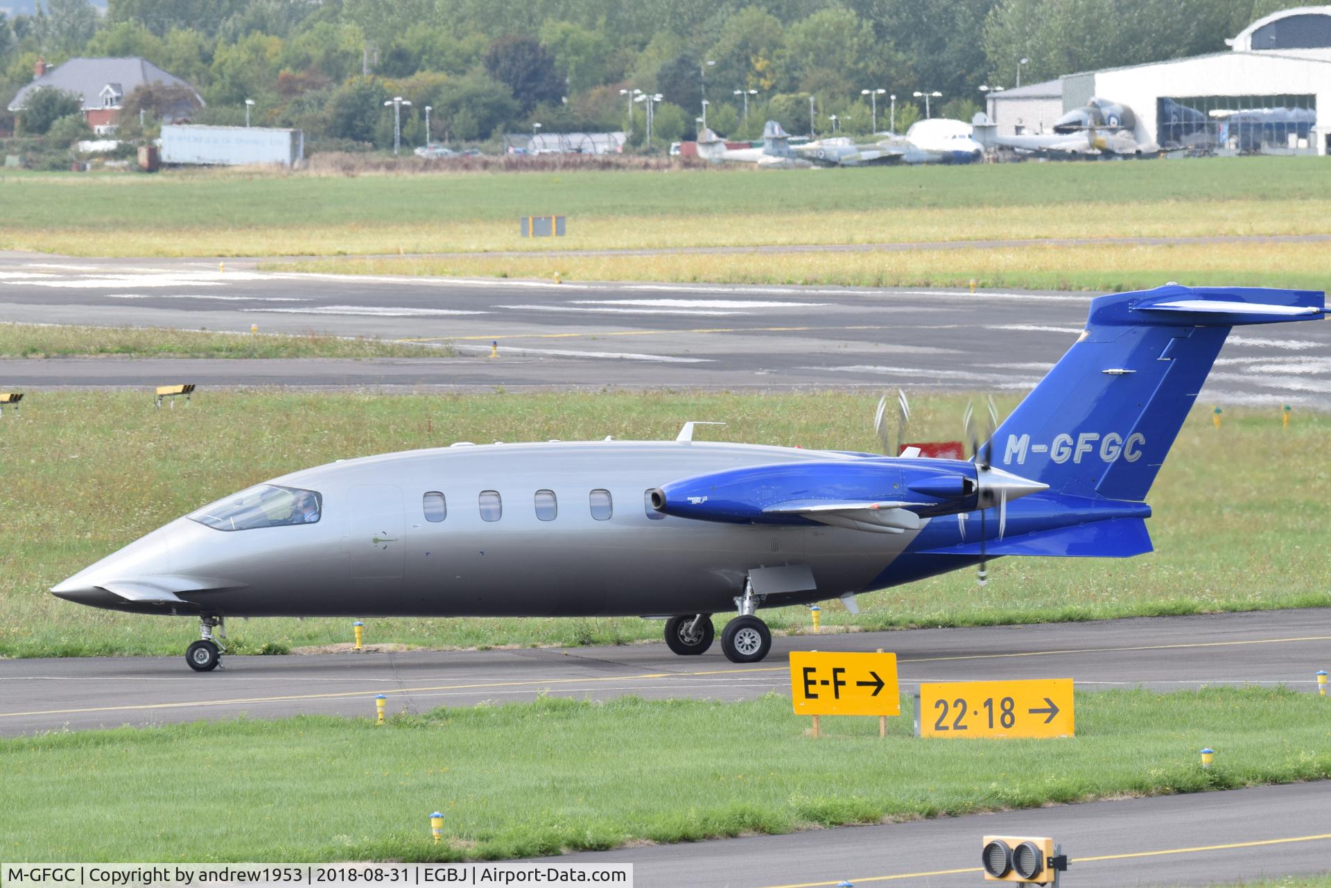 M-GFGC, 2012 Piaggio P-180 Avanti II C/N 1231, M-GFGC at Gloucestershire Airport.