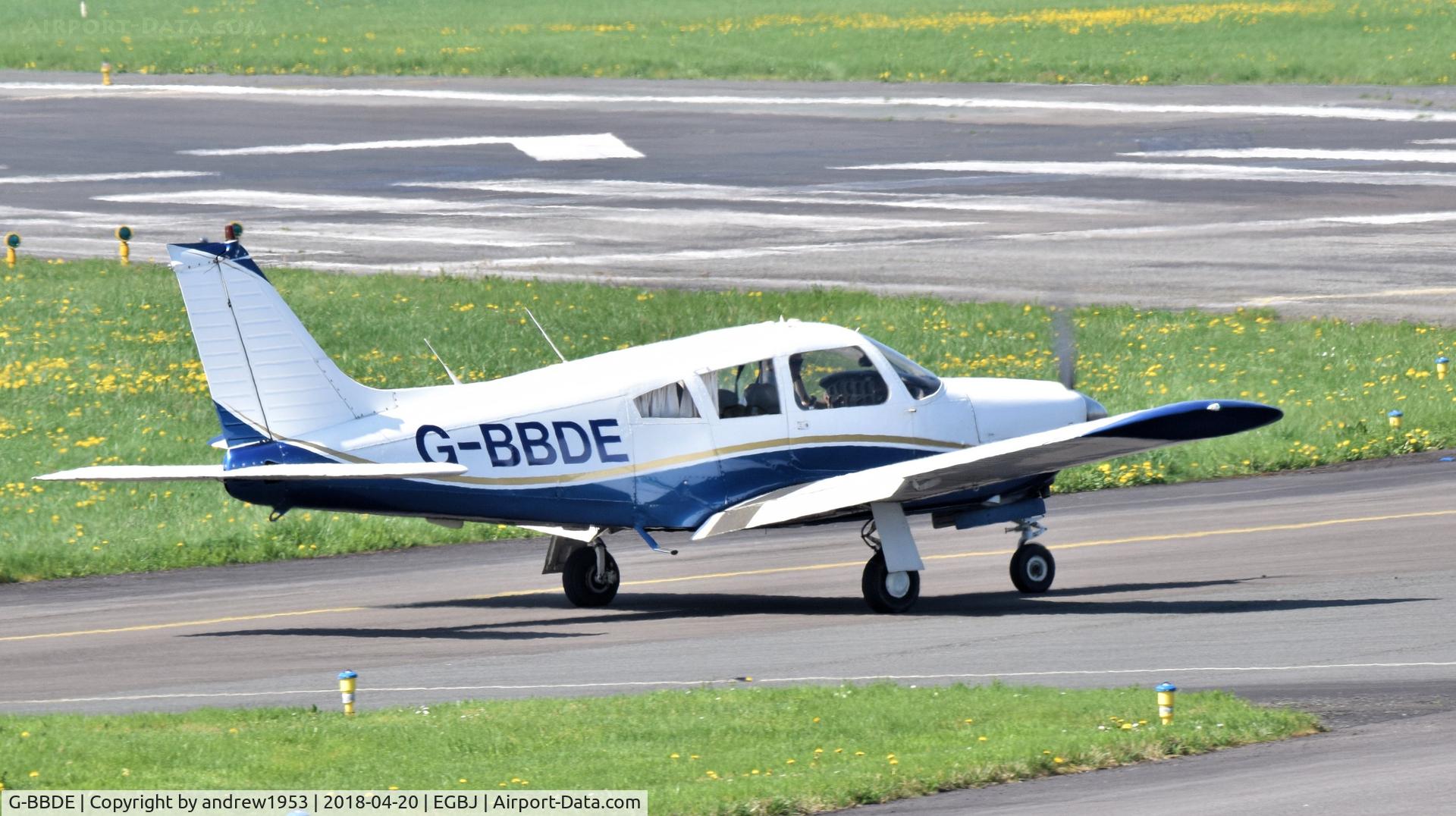 G-BBDE, 1973 Piper PA-28R-200-2 Cherokee Arrow II C/N 28R-7335250, G-BBDE at Gloucestershire Airport.