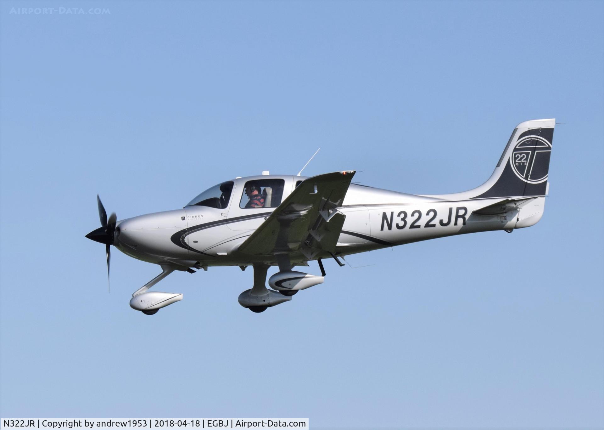 N322JR, Cirrus SR22T GTS C/N 0374, N322JR at Gloucestershire Airport.