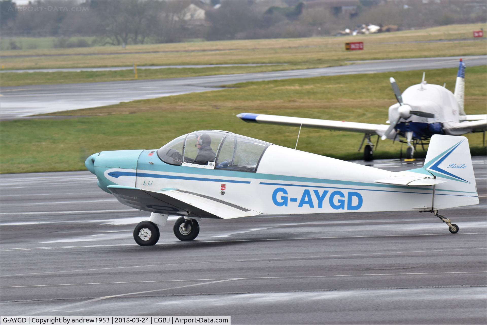 G-AYGD, 1963 CEA Jodel DR1050 Sicile C/N 515, G-AYGD at Gloucestershire Airport.