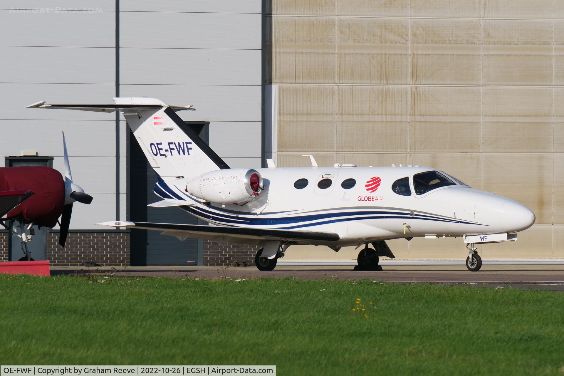 OE-FWF, 2007 Cessna 510 Citation Mustang Citation Mustang C/N 510-0048, Parked at Norwich.