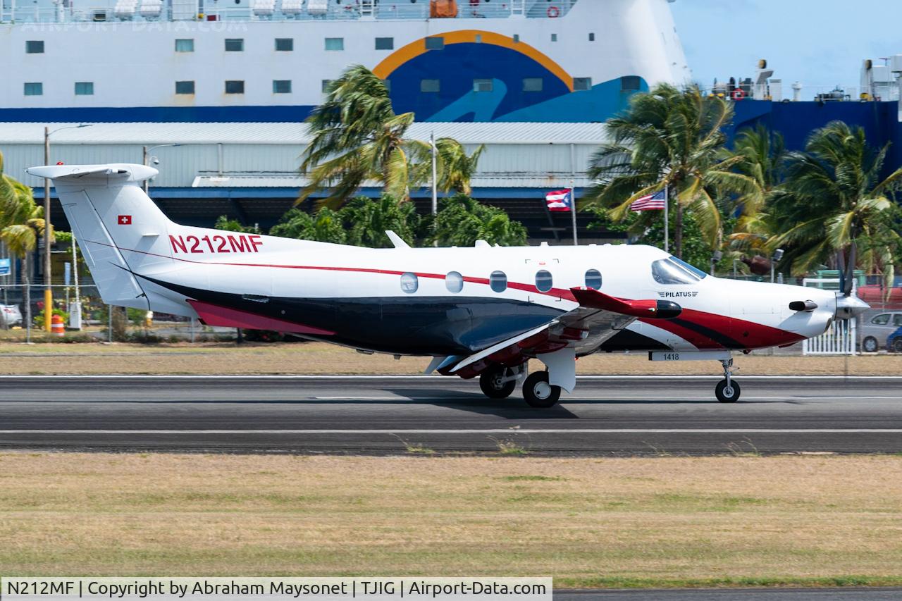 N212MF, 1991 Pilatus PC-12/47E C/N 1418, Landing on Runway 9