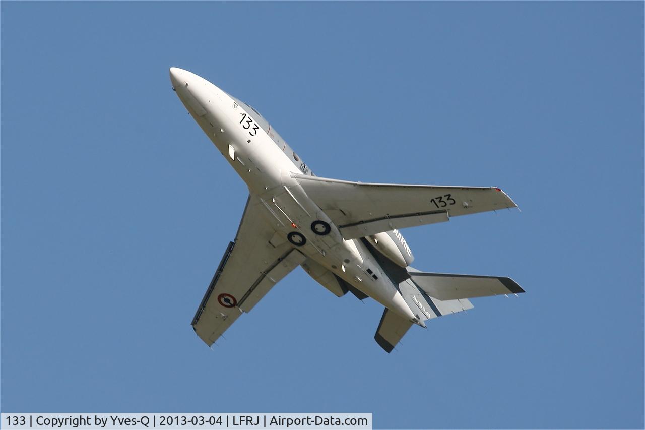 133, 1978 Dassault Falcon 10MER C/N 133, Dassault Falcon 10 Mer, Climbing from rwy 08, Landivisiau Naval Air Base (LFRJ)