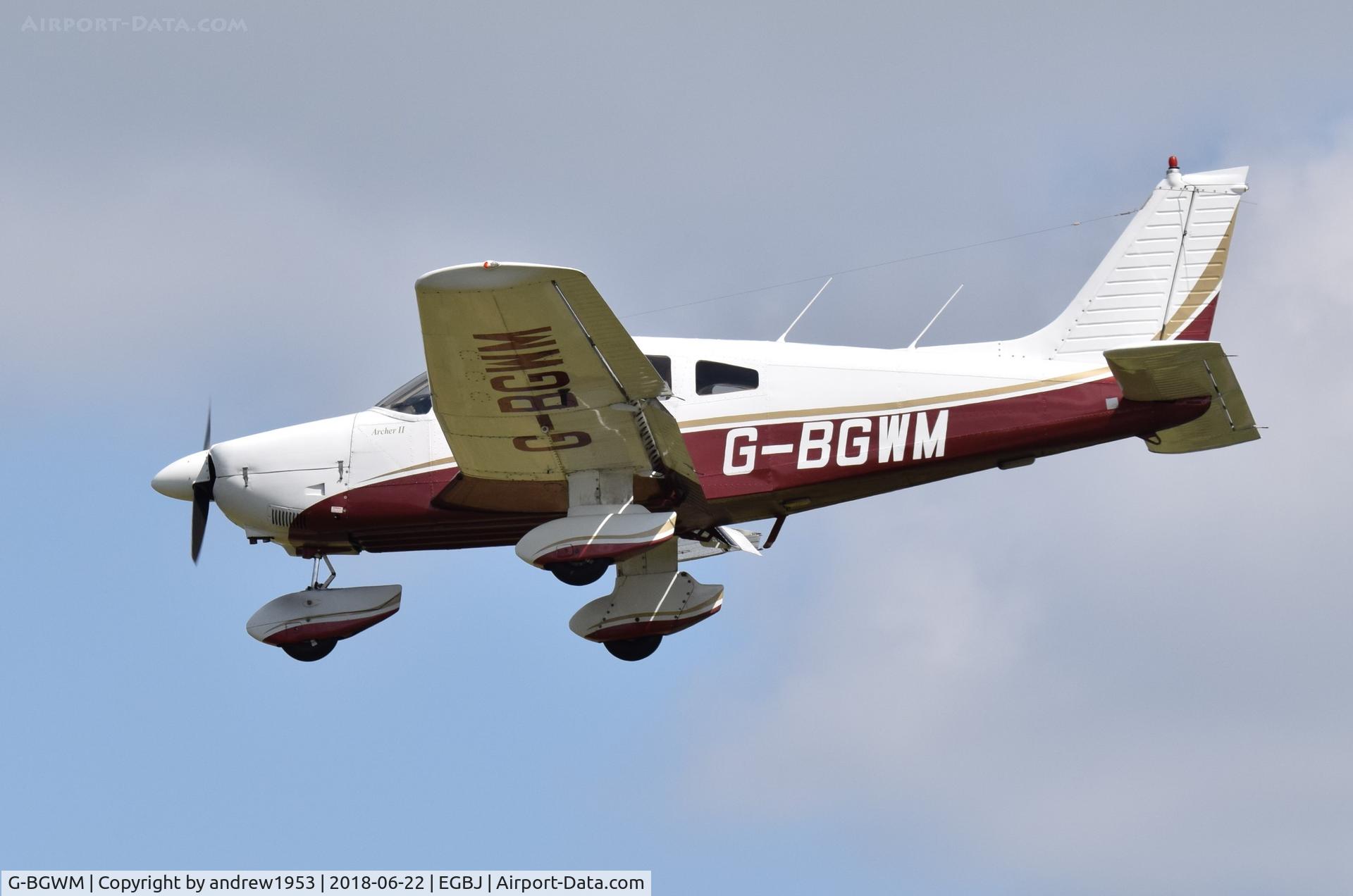 G-BGWM, 1979 Piper PA-28-181 Cherokee Archer II C/N 28-7990458, G-BGWM at Gloucestershire Airport.
