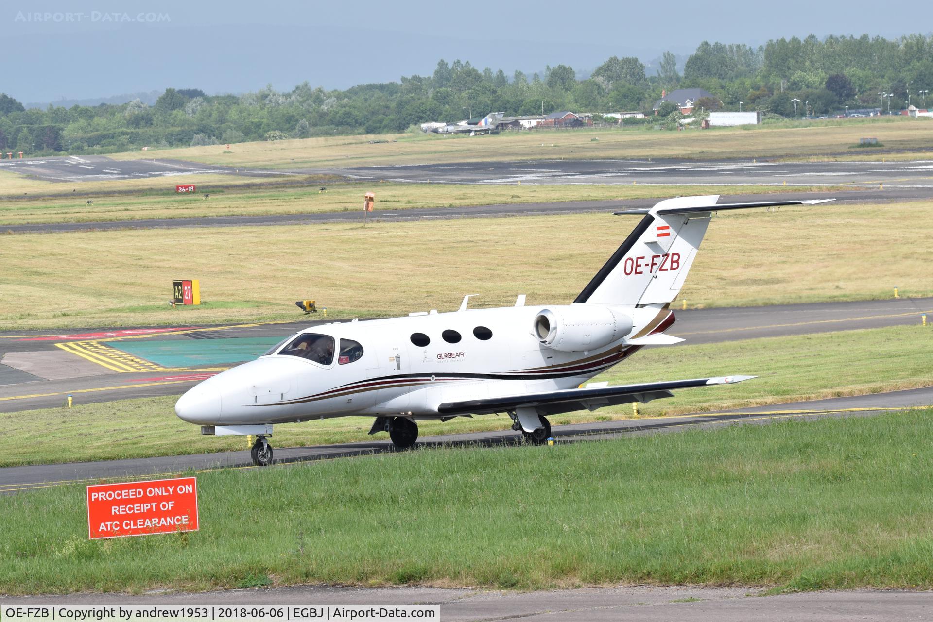 OE-FZB, 2008 Cessna 510 Citation Mustang Citation Mustang C/N 510-0145, OE-FZB at Gloucestershire Airport.