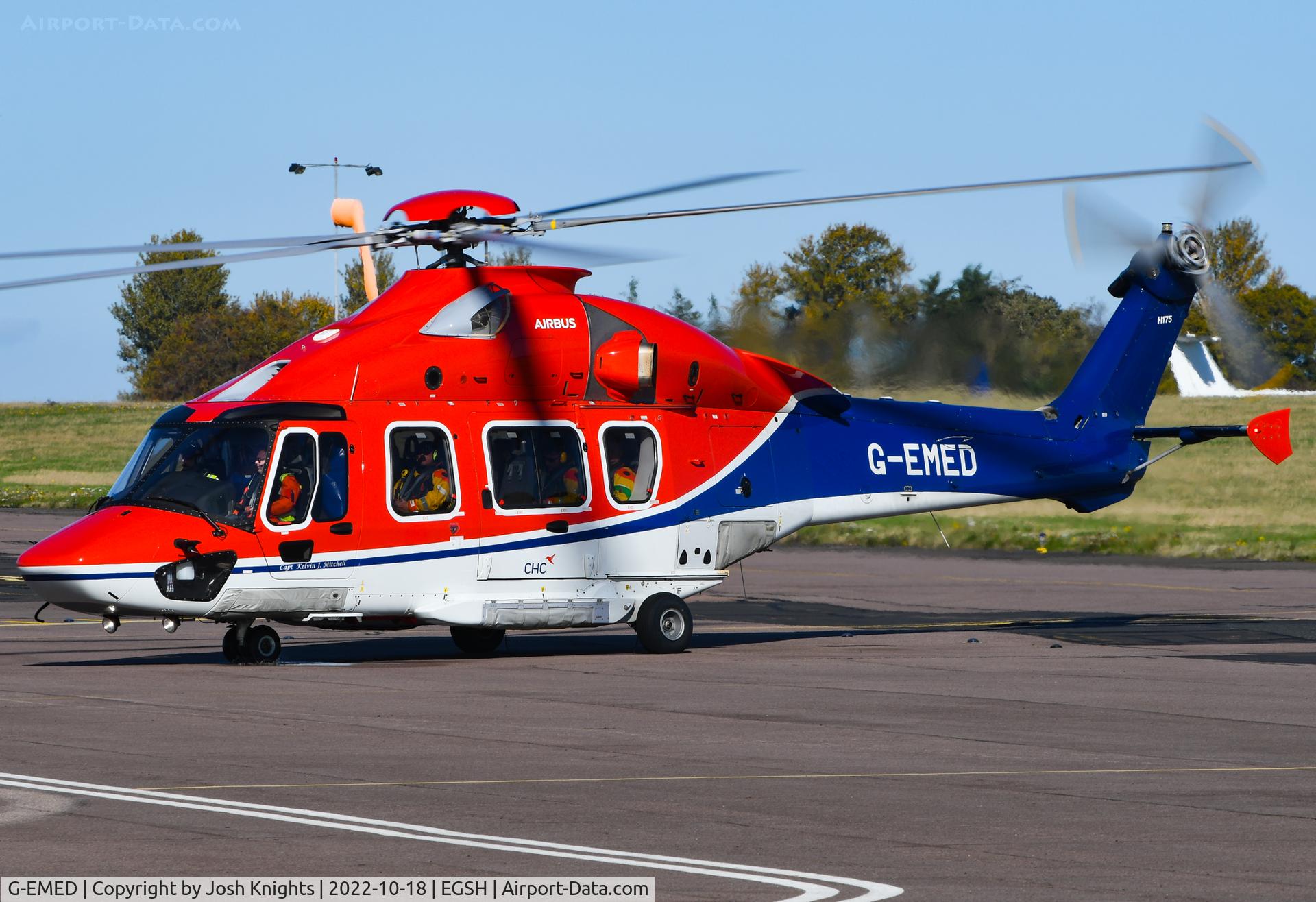G-EMED, 2019 Airbus Helicopters EC-175B C/N 5039, Arriving Back From The North Sea.
