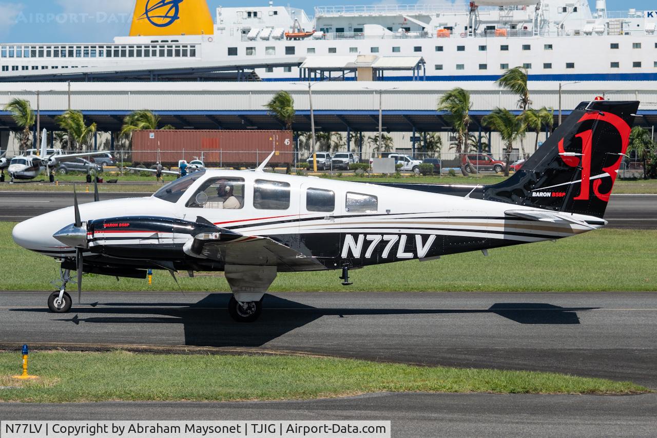 N77LV, 1980 Beech 58P Baron C/N TJ-287, New Livery Scheme Paint