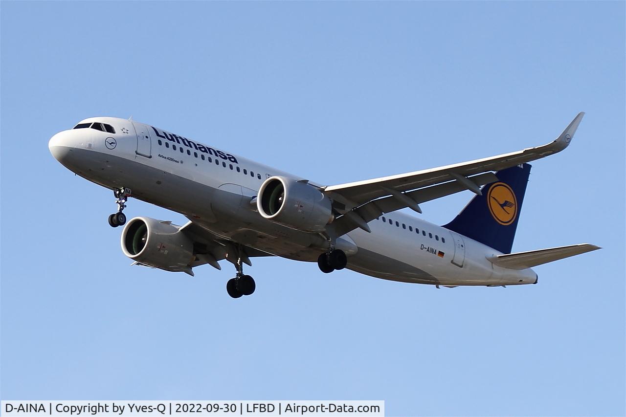 D-AINA, 2015 Airbus A320-271N C/N 6801, Airbus A320-271N, Short approach rwy 23, Bordeaux Mérignac airport (LFBD-BOD)
