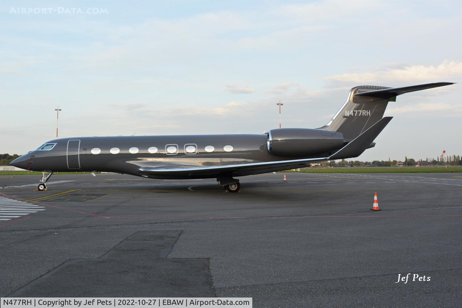 N477RH, 2022 Gulfstream Aerospace GVI (G650ER) C/N 6506, Gulfstream GVI at Antwerp airport.