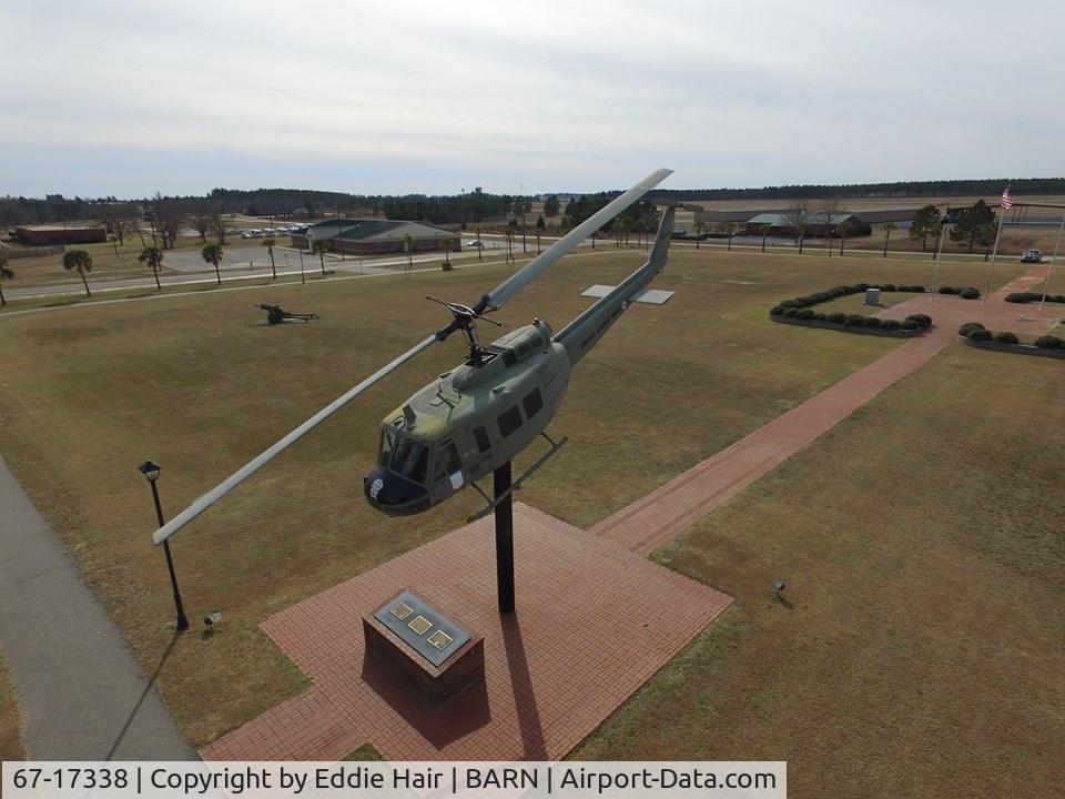67-17338, 1967 Bell UH-1H-BF Iroquois C/N 9536, Tailnumber 67-17338 is located at The Veterans Memorial Park, Barnwell County Airport, Hwy US 78 in Barnwell, SC. 

Project 17338 was founded and completed by The Vietnam Veterans of America, Salkehatchie Chapter 828 of Barnwell County, SC.