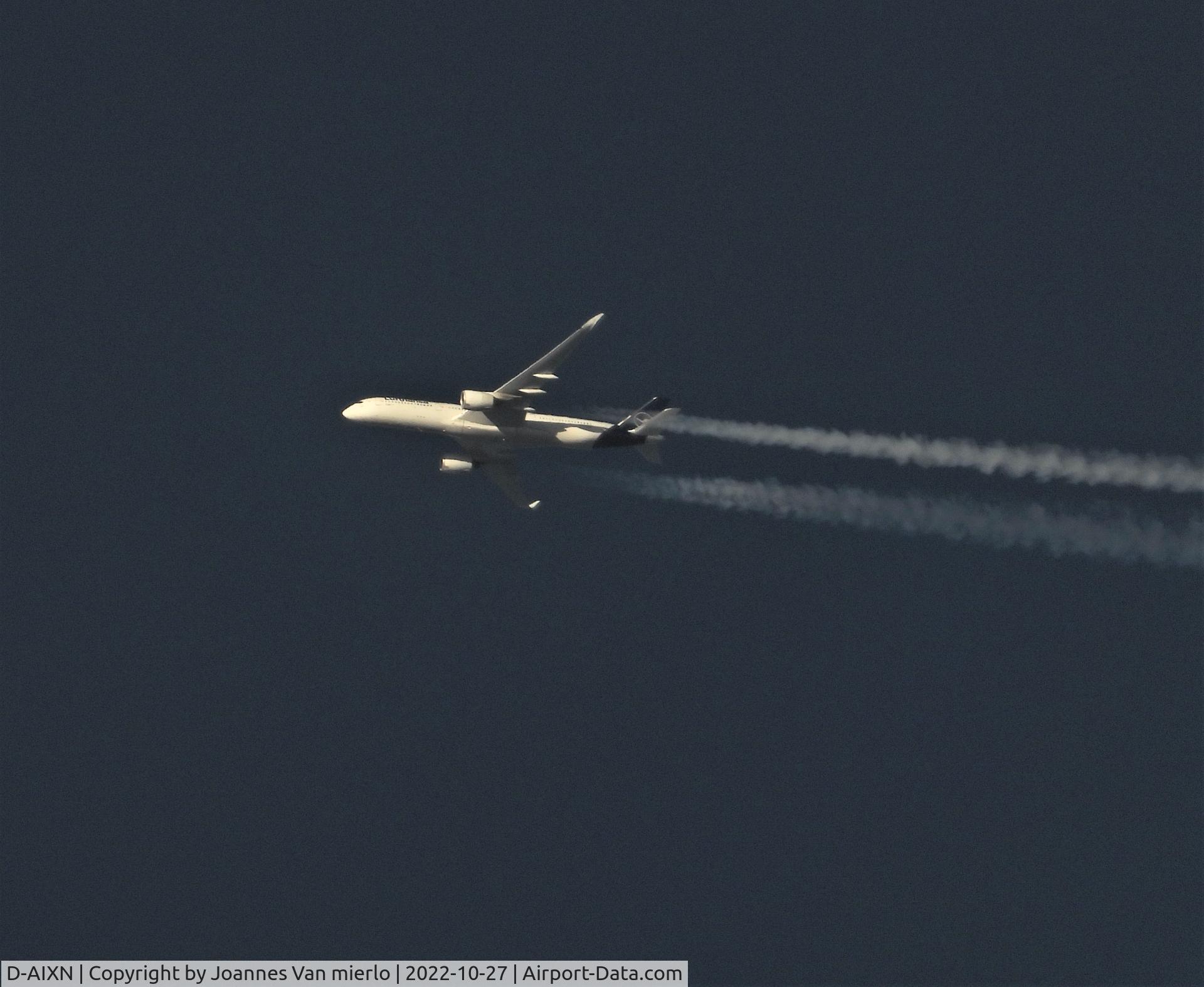 D-AIXN, 2019 Airbus A350-941 C/N 292, Cruising over Belgium