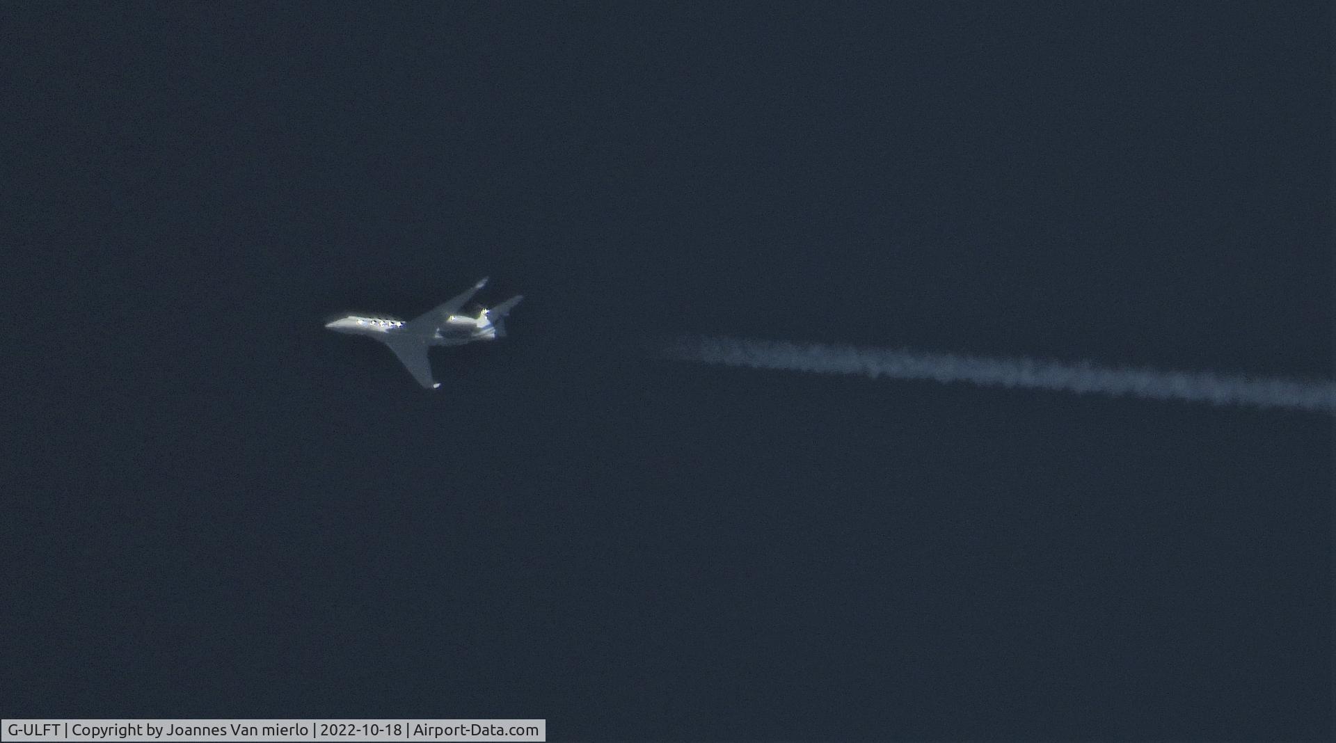 G-ULFT, 2021 Gulfstream Aerospace GVII-G600 C/N 73065, Cruising over Belgium flt 280