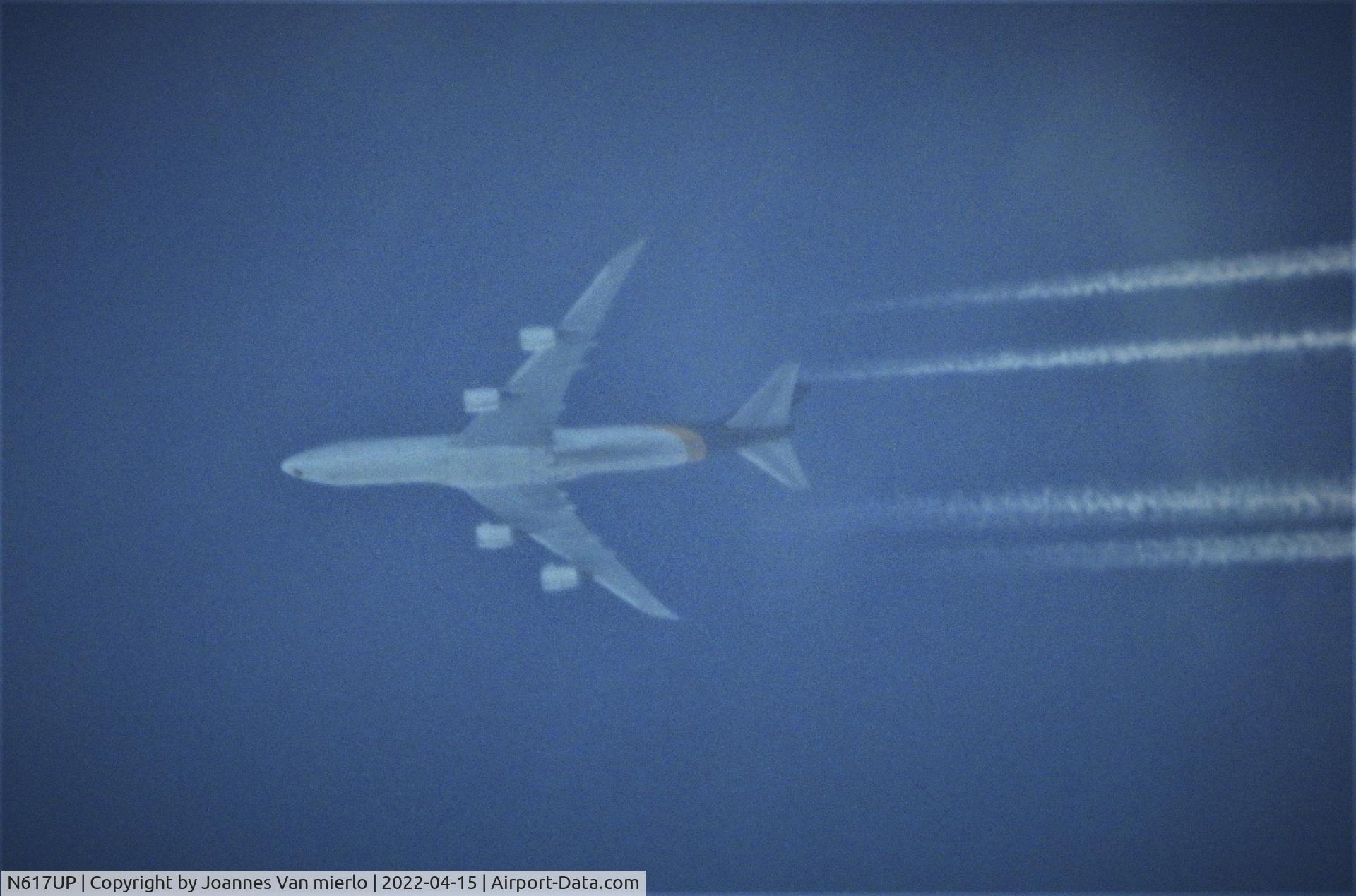 N617UP, 2019 Boeing 747-8F C/N 64263, Cruising over Belgium flt325